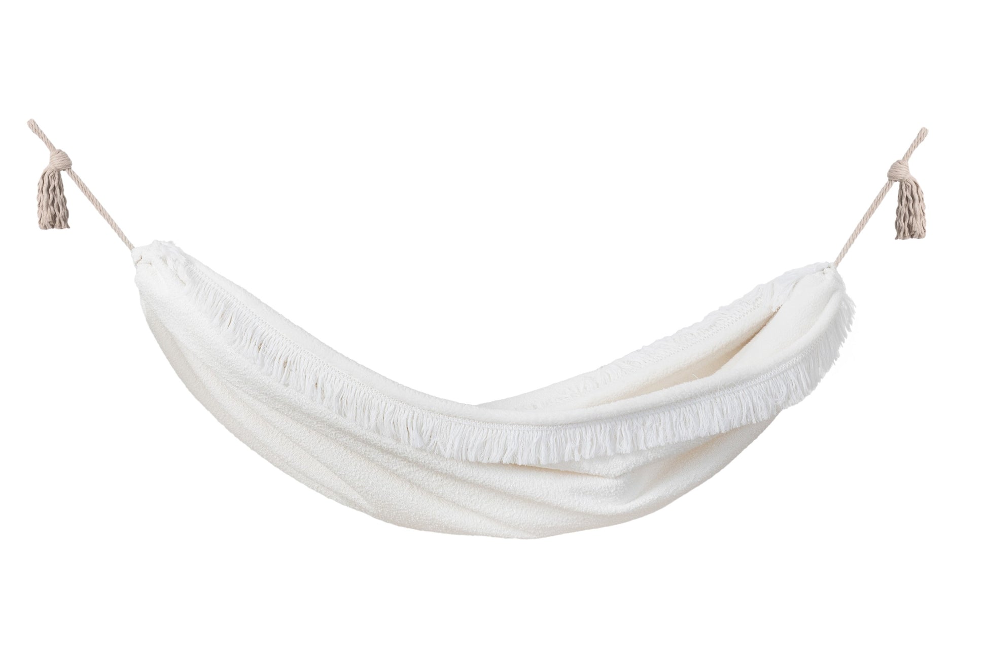 Polar Hug Hammock: Dreamy Fluffy Boucle Fabric for Comfort & Fun - Safe, Handmade & Easy Care by Sówka at www.brixbailey.com