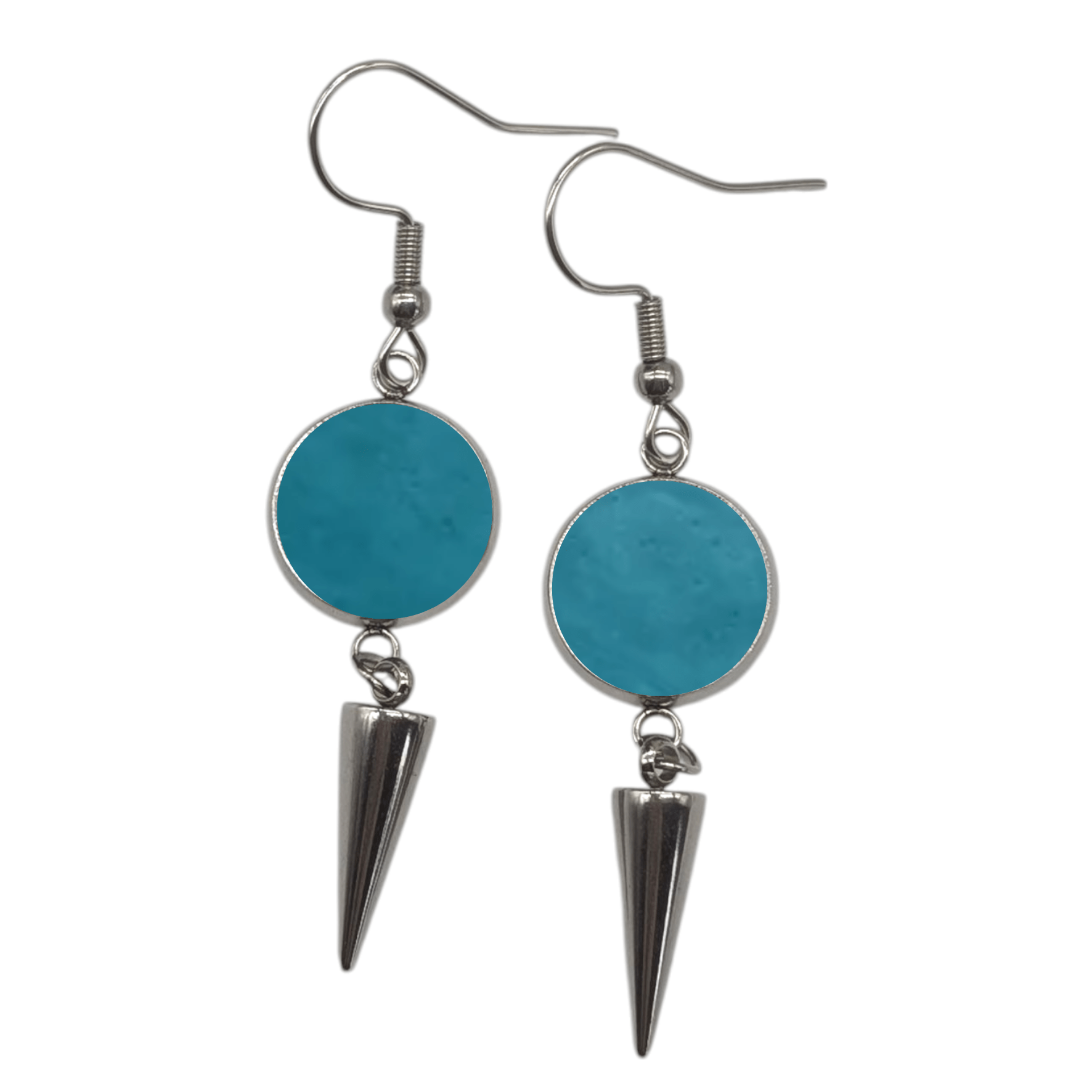 Spiked cork and steel earrings