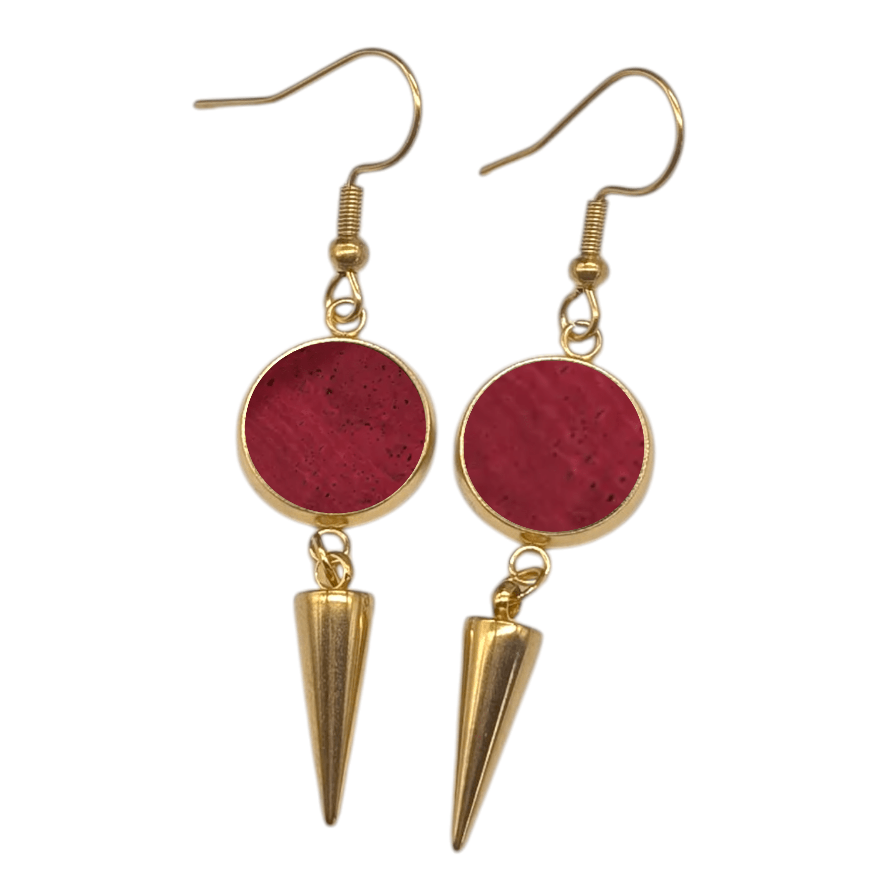 Spiked cork and steel earrings