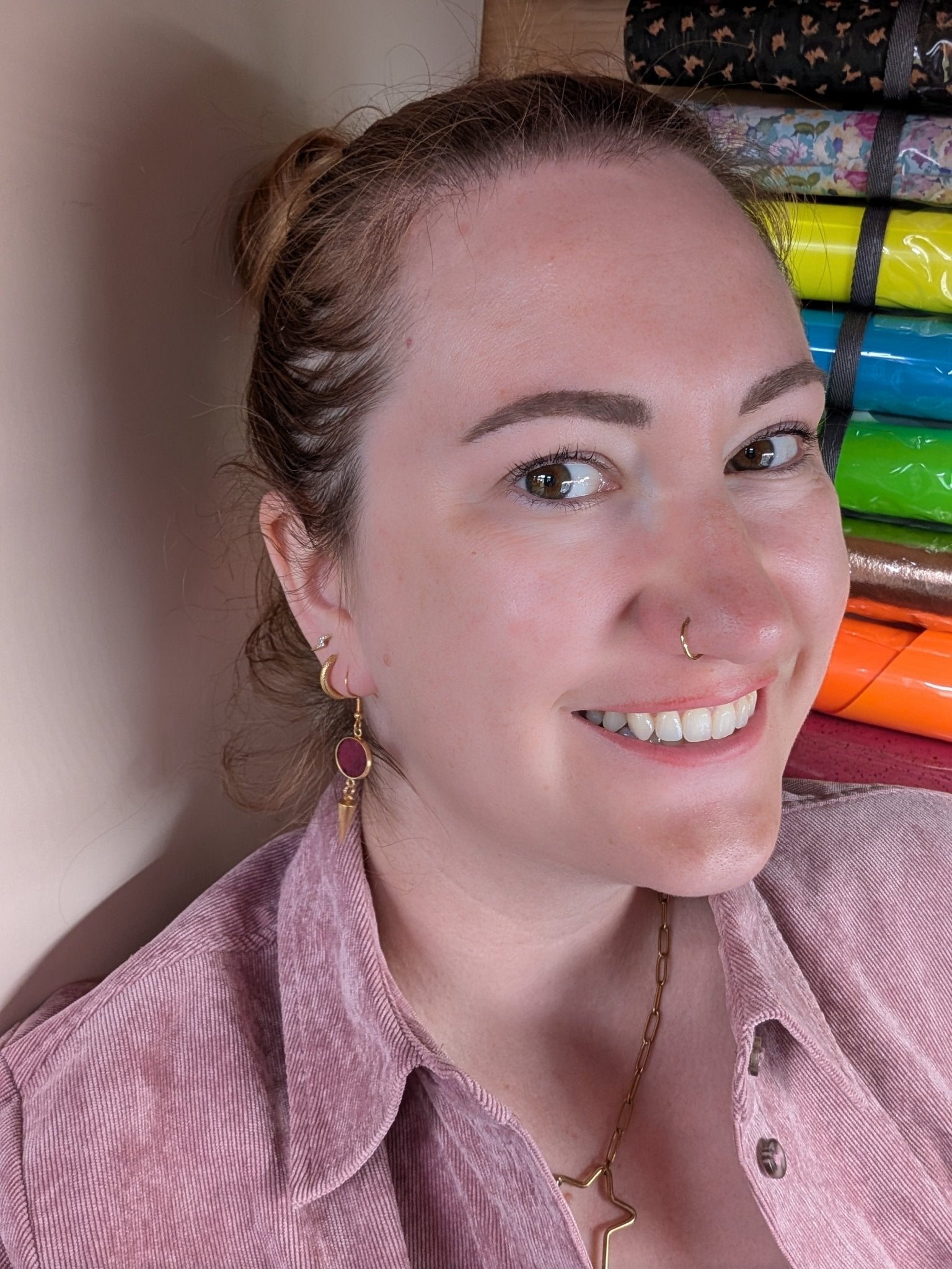 Spiked cork and steel earrings