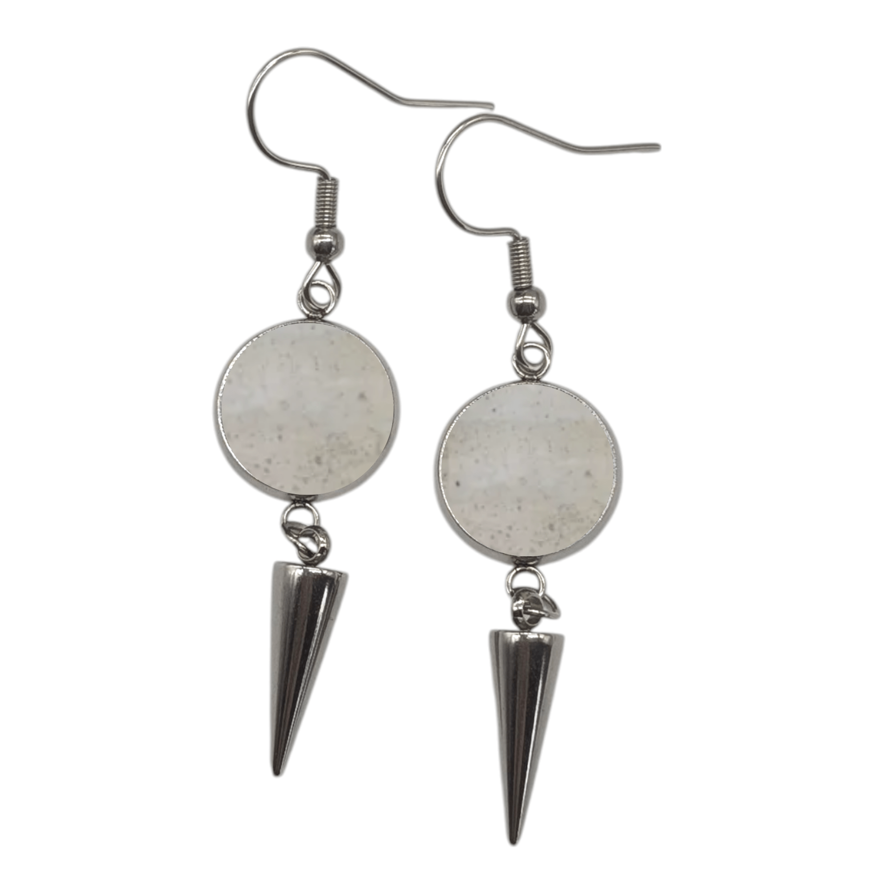 Spiked cork and steel earrings