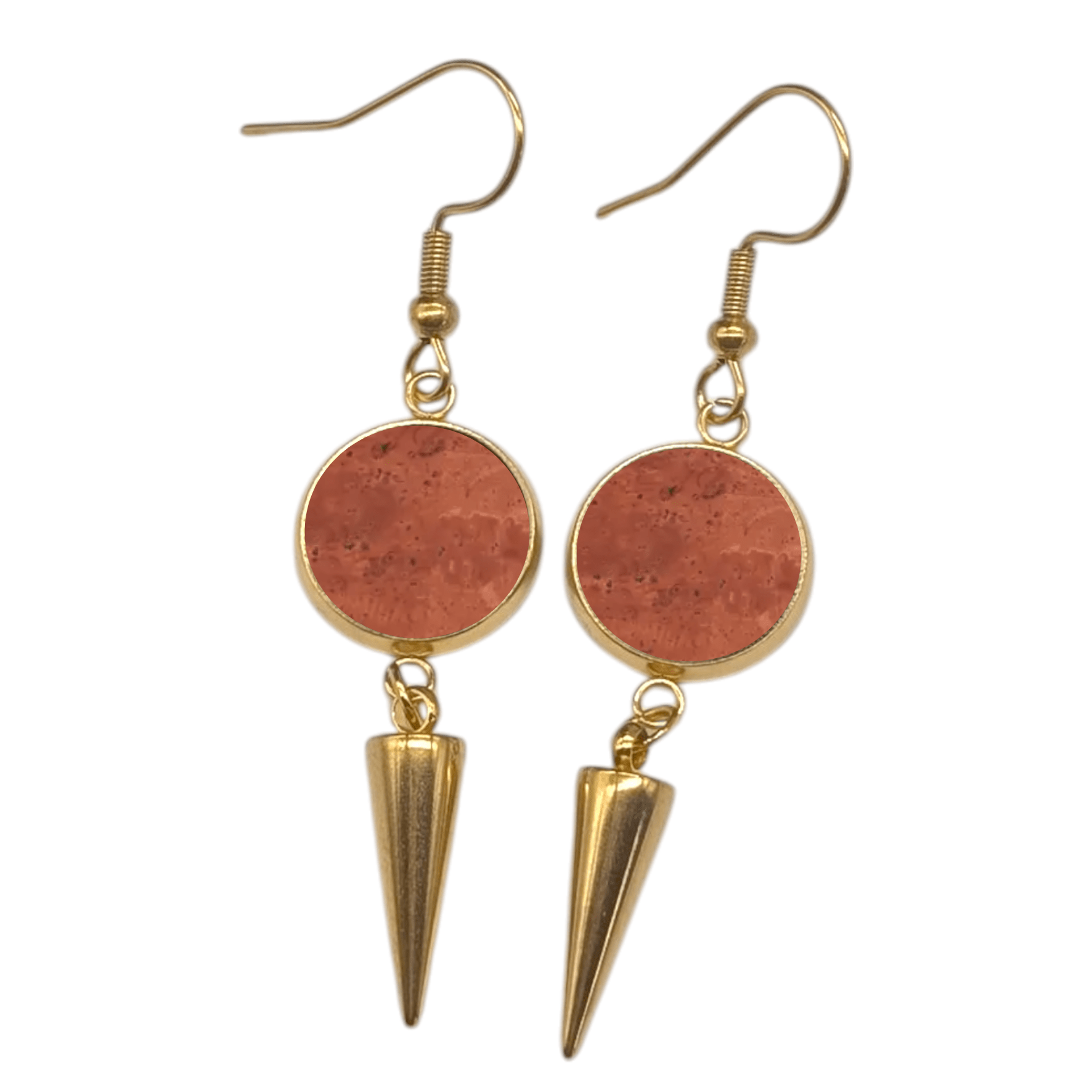 Spiked cork and steel earrings