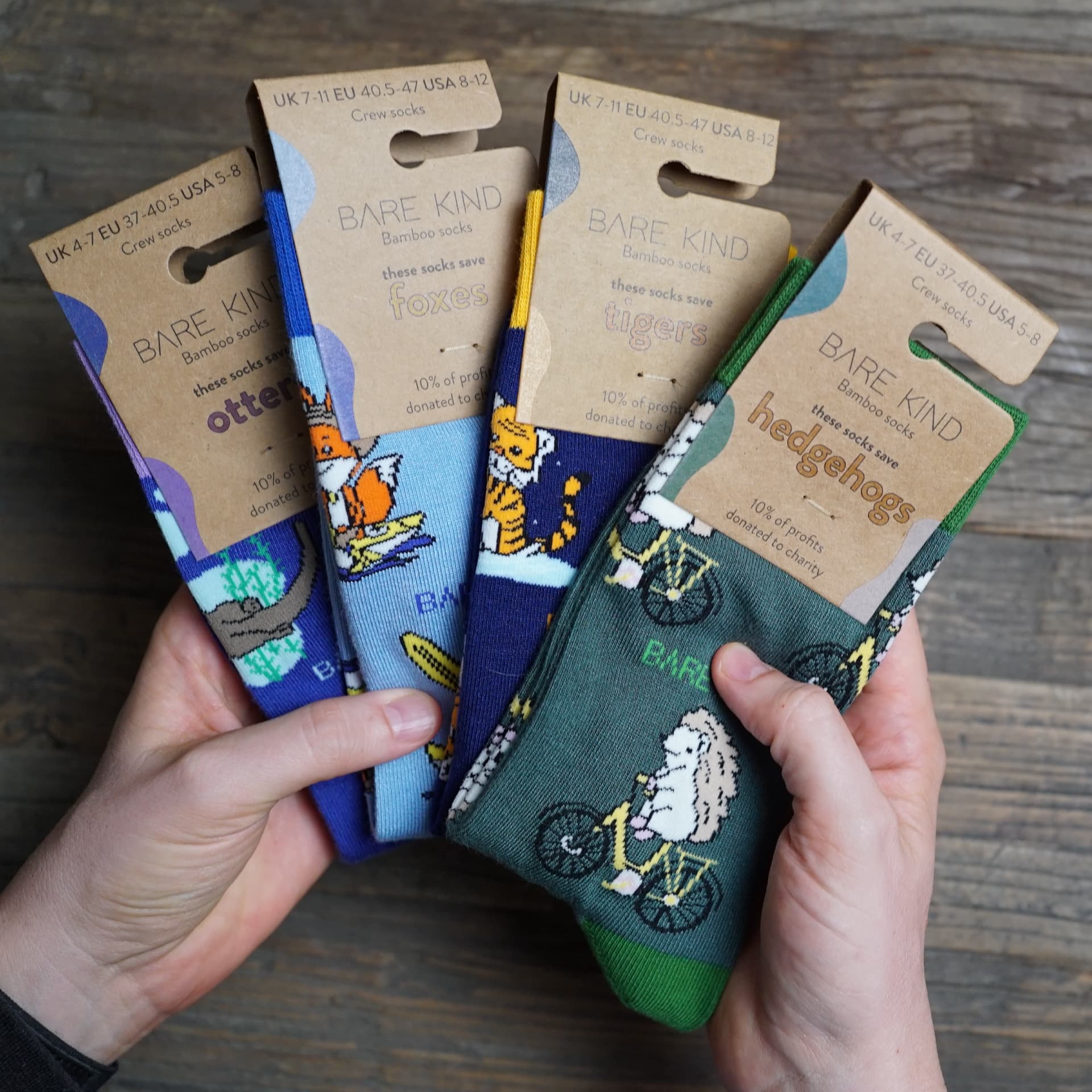 The Sporty Animals 4 Pack Bamboo Sock Set