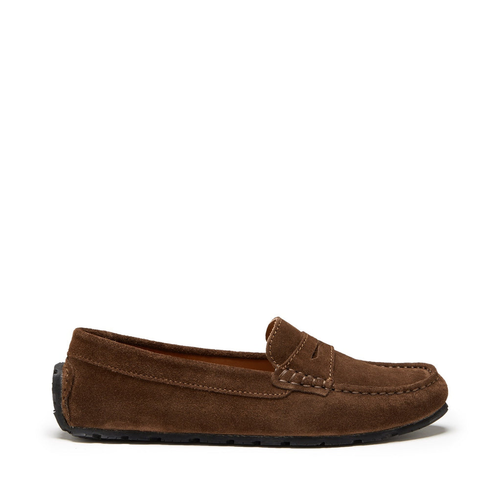 Women's Brown Suede Penny Loafers