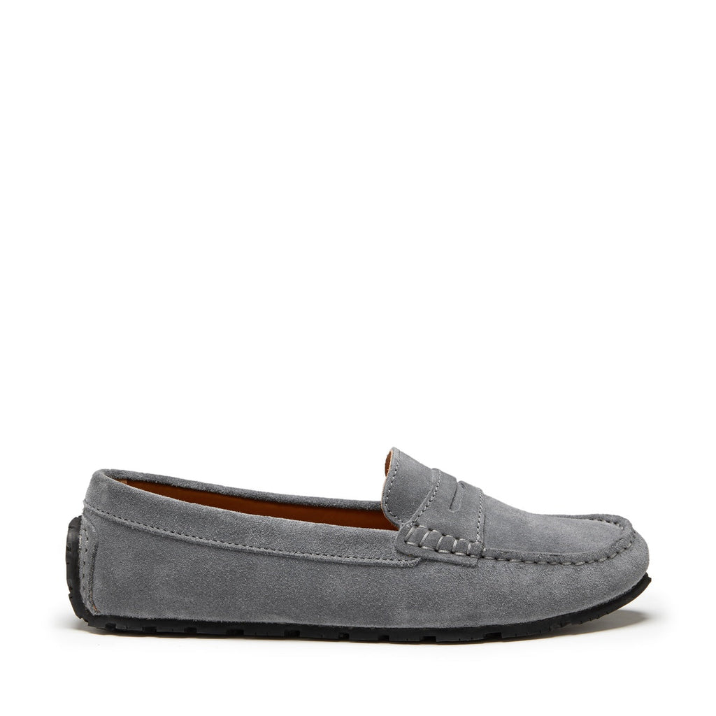 Women's Slate Grey Suede Penny Loafers
