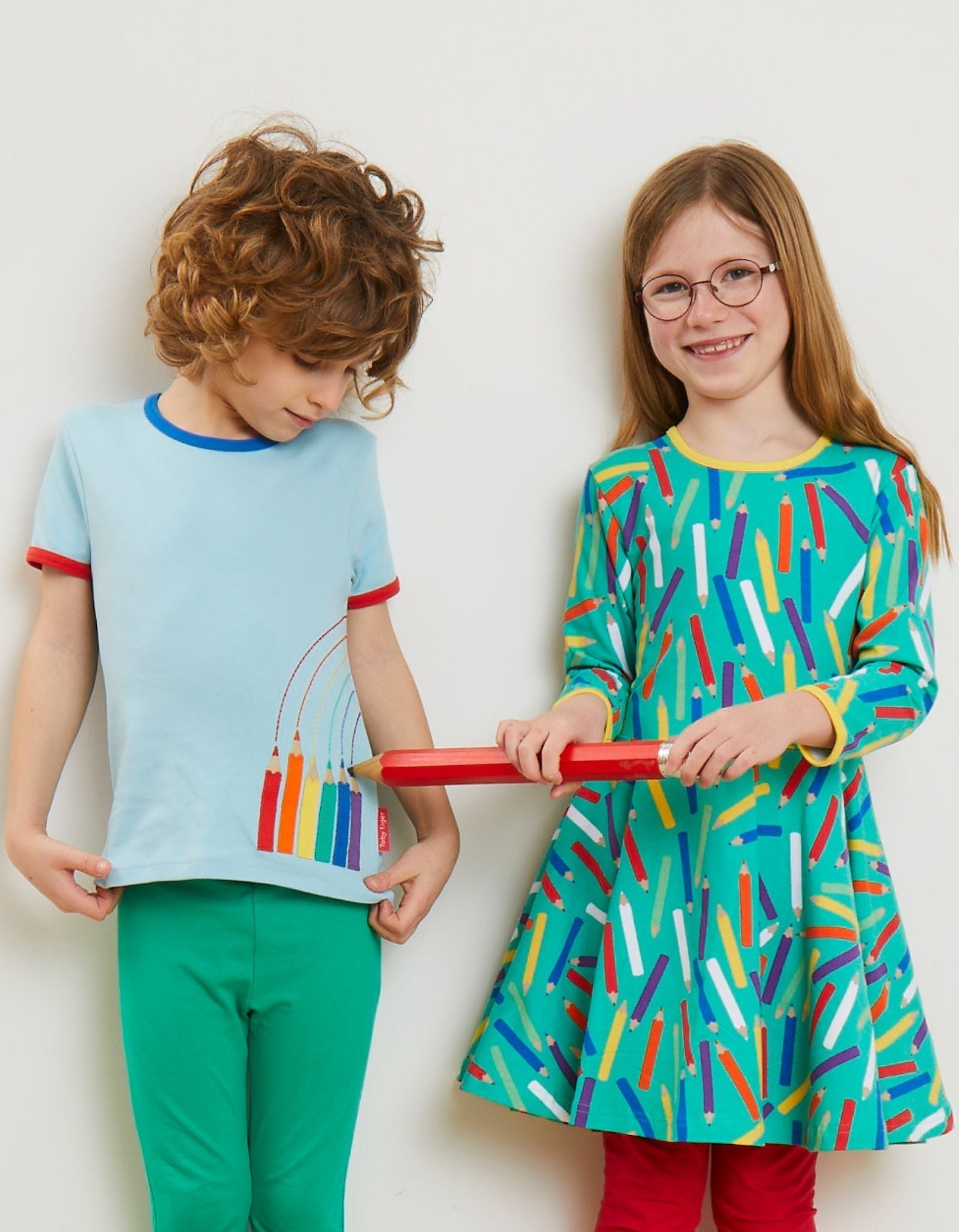 Organic Art Applique Short Sleeved T Shirt for Kids