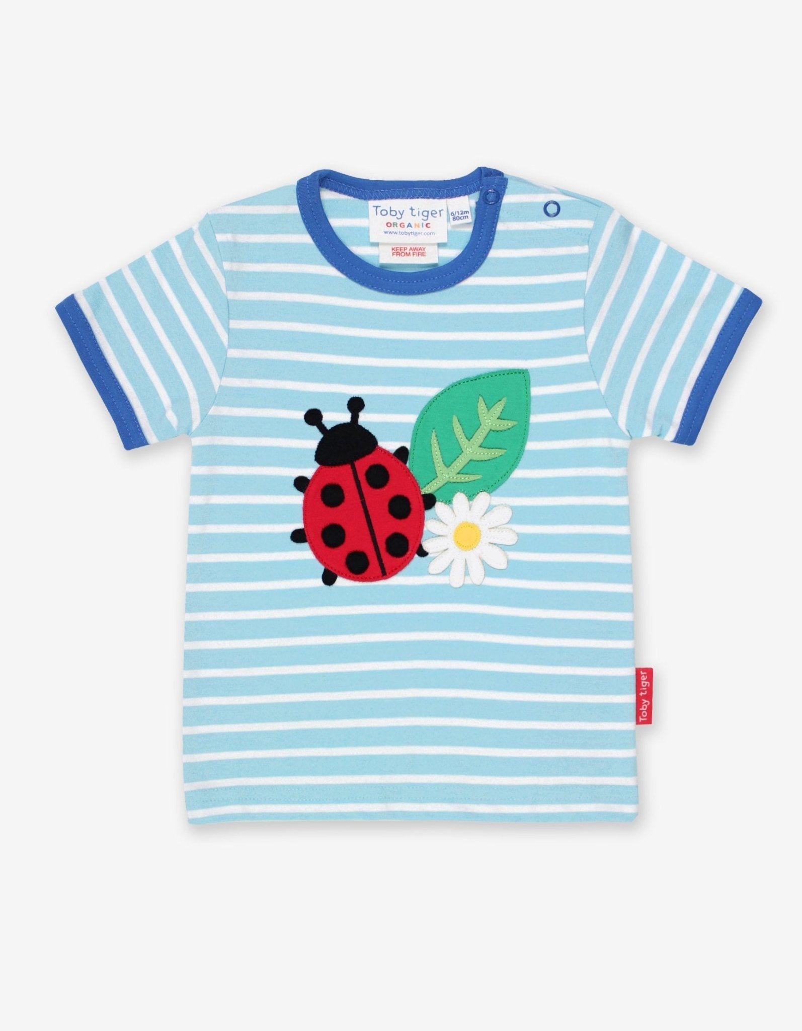 Organic Ladybird Applique Short Sleeved T Shirt