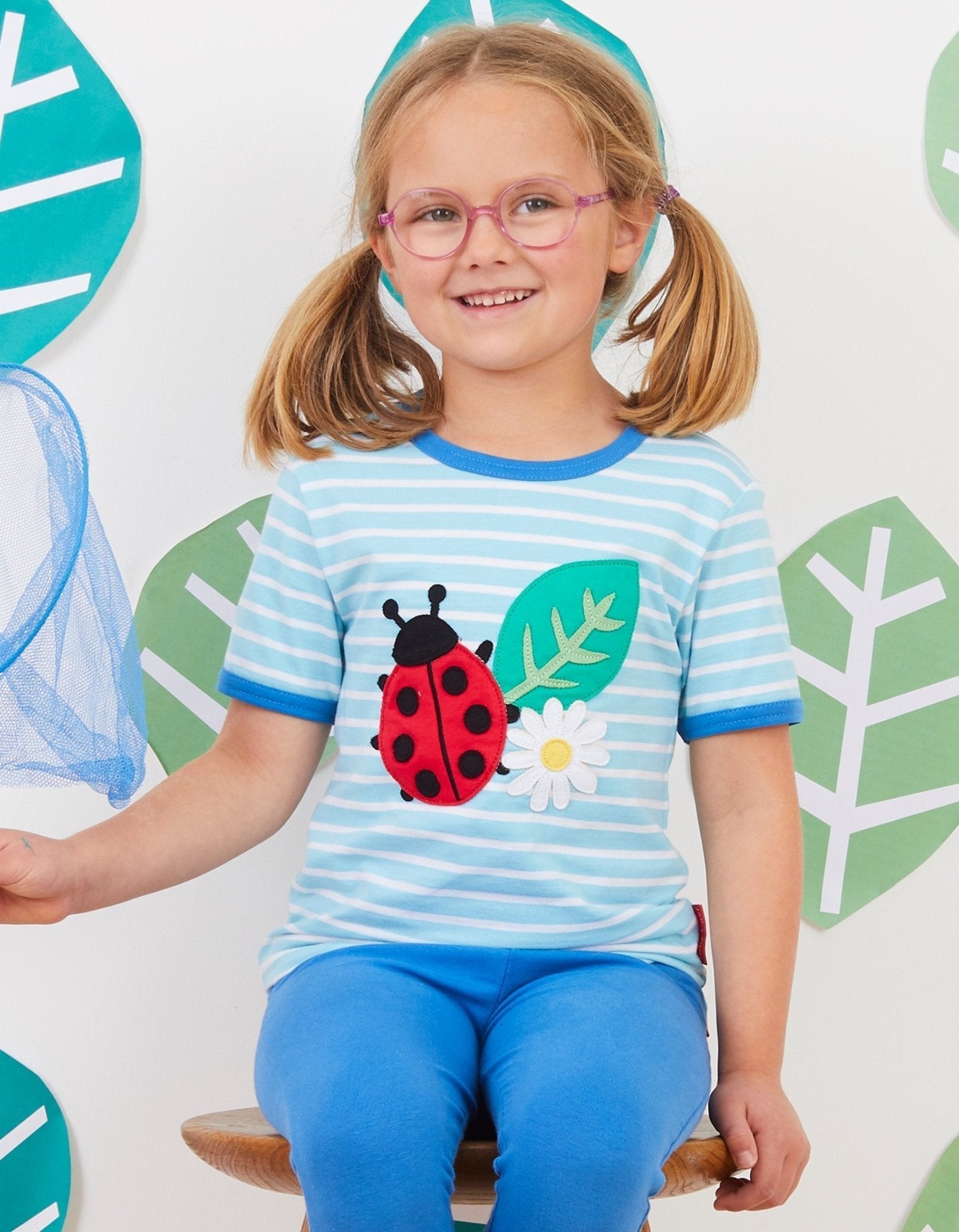 Organic Ladybird Applique Short Sleeved T Shirt