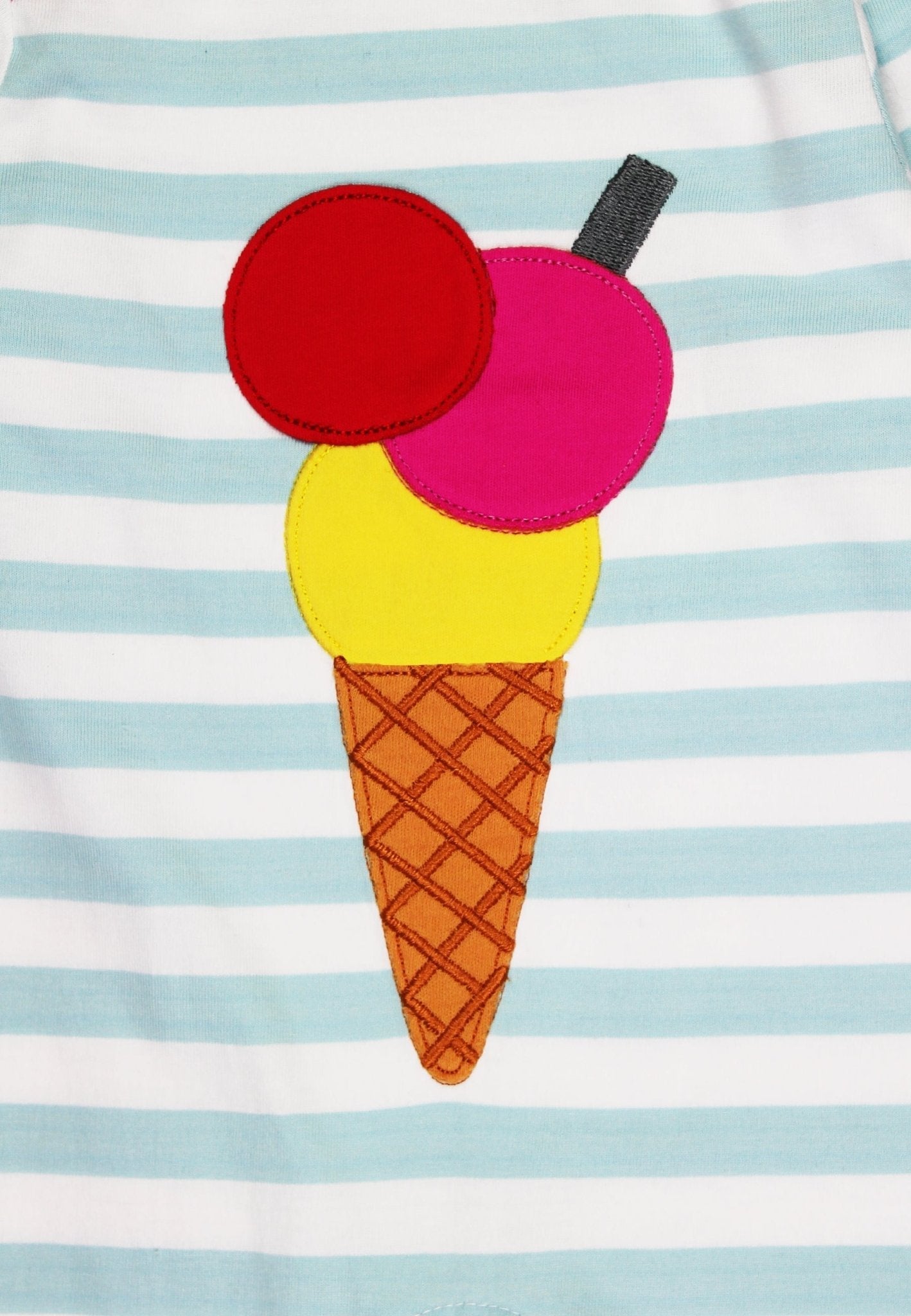 Organic Ice Cream Applique Short Sleeved T Shirt