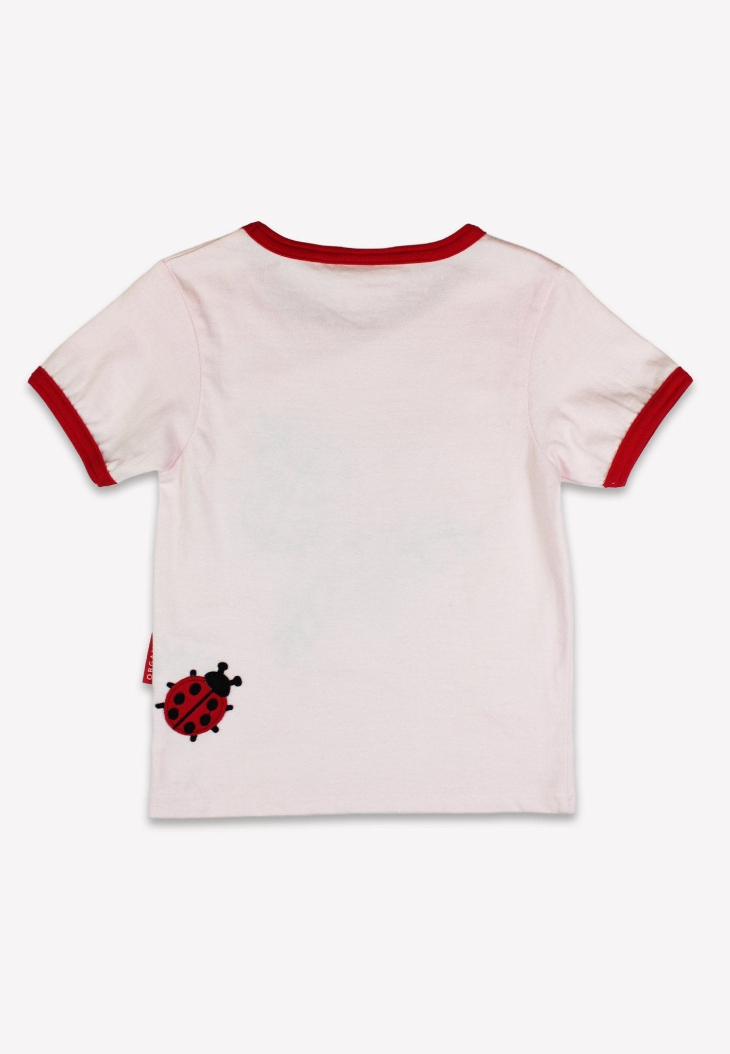 Organic Ladybird Applique Short Sleeved T Shirt for Babies