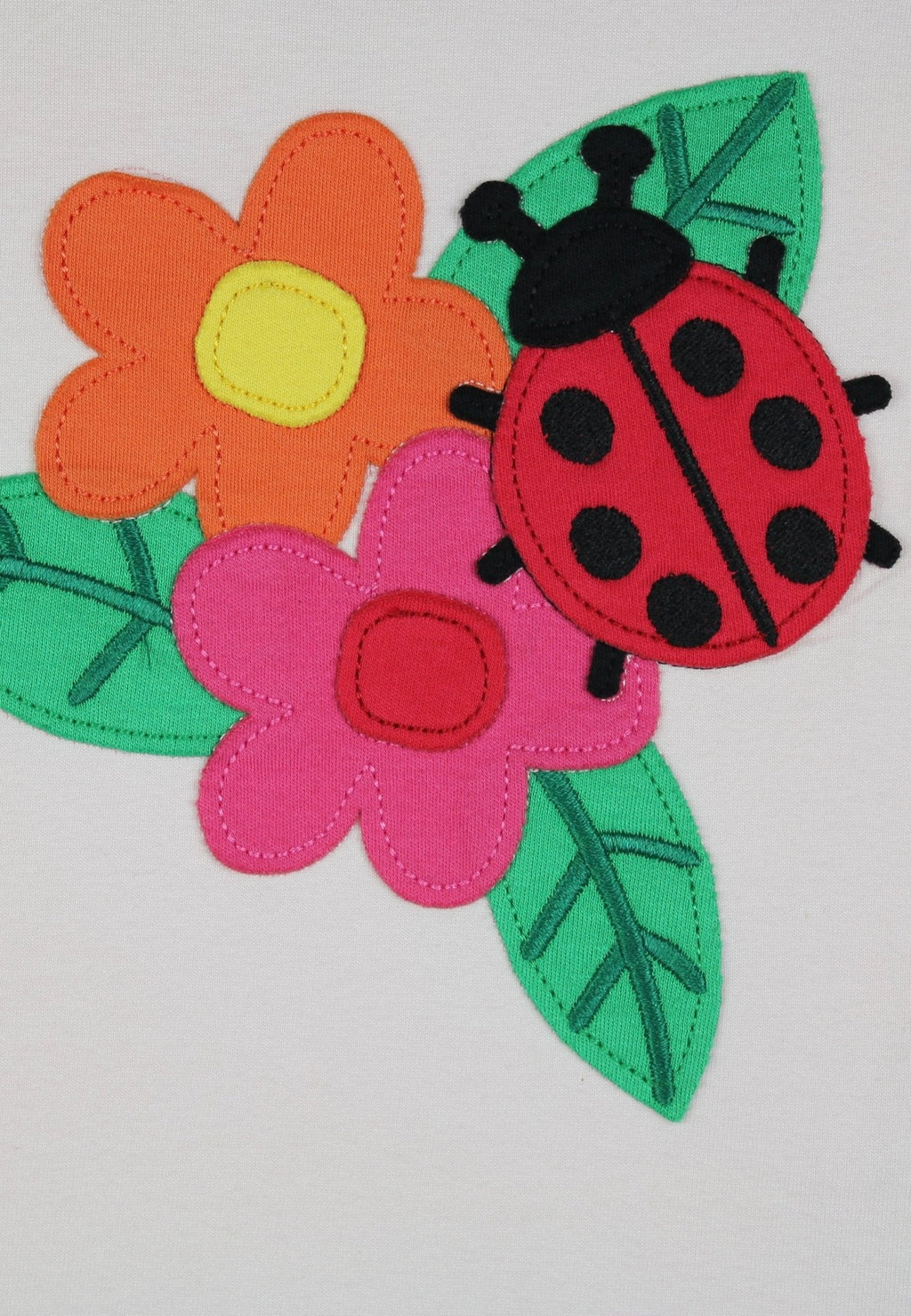 Organic Ladybird Applique Short Sleeved T Shirt for Babies
