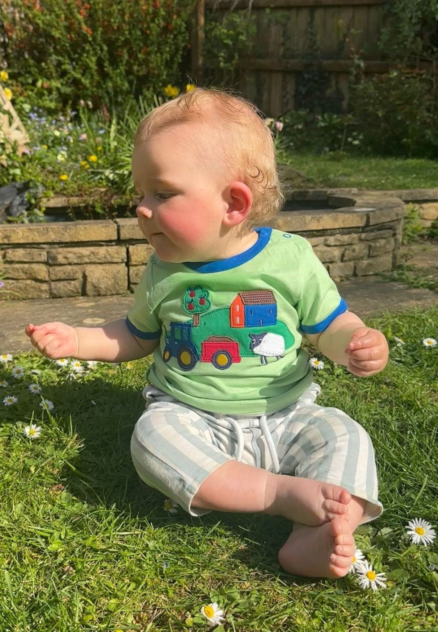 Organic Hillside Applique Short Sleeved T Shirt