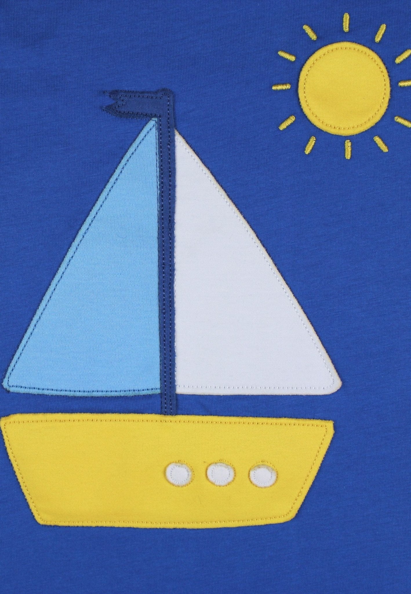 Organic Boat Applique Short Sleeved T-Shirt for Babies