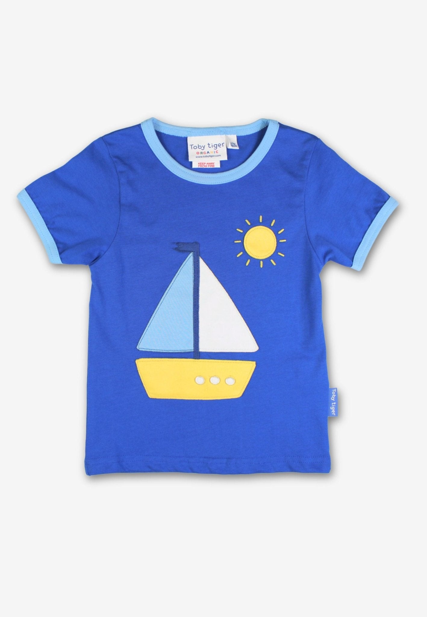 Organic Boat Applique Short Sleeved T-Shirt for Babies