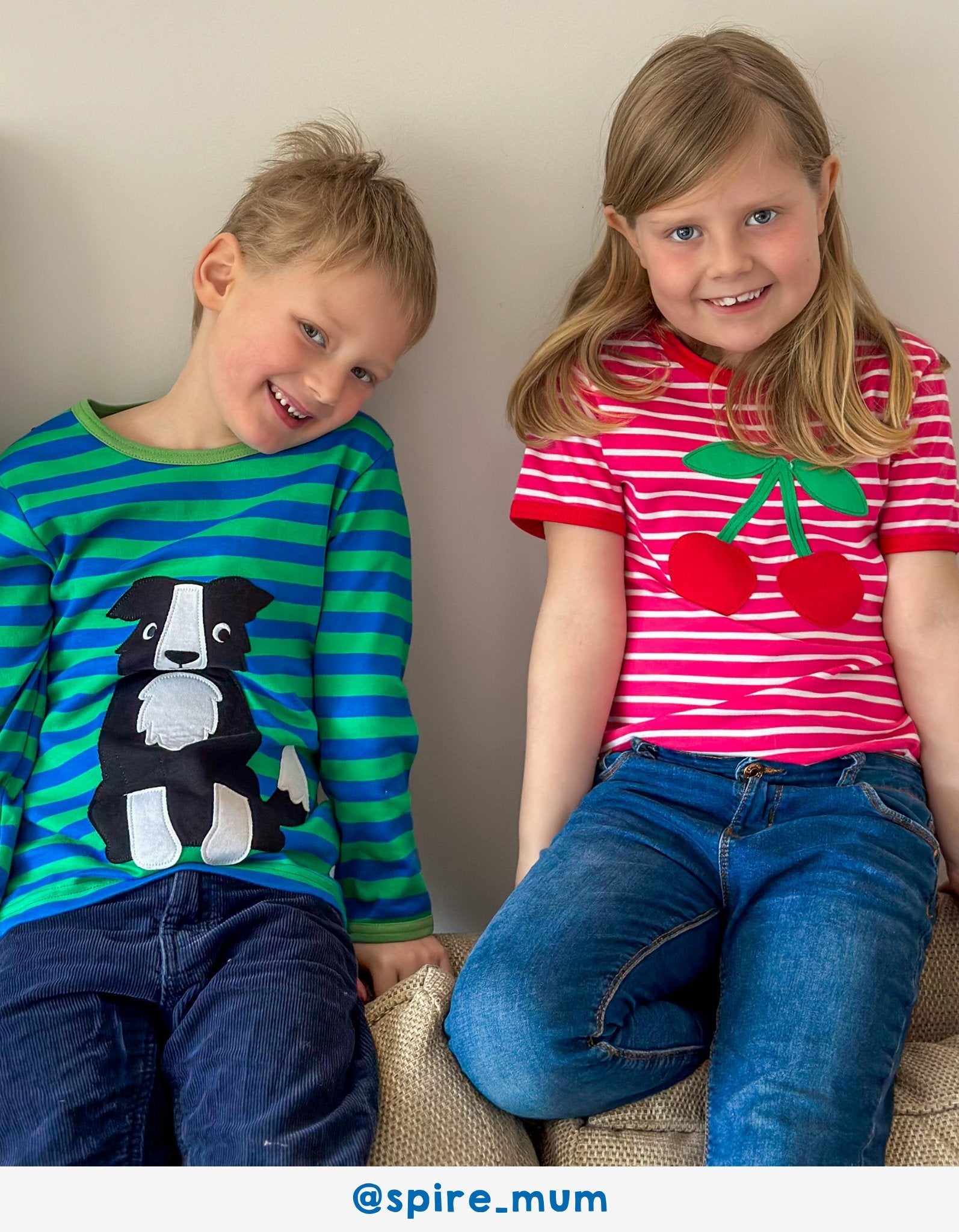 Organic Cherry Applique Short Sleeved T Shirt for Kids