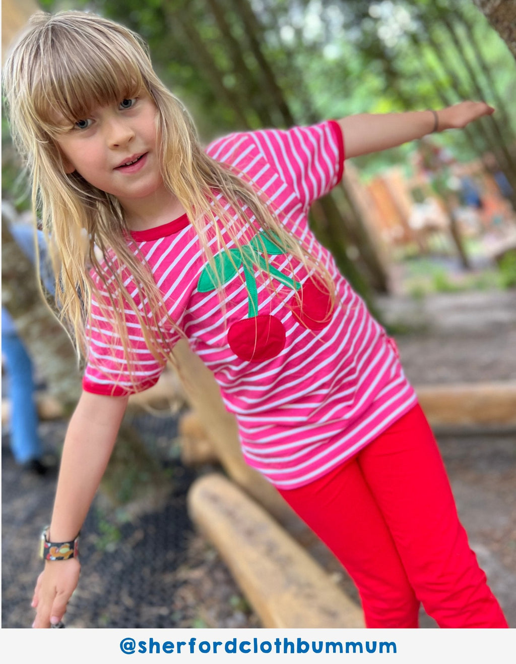Organic Cherry Applique Short Sleeved T Shirt for Kids