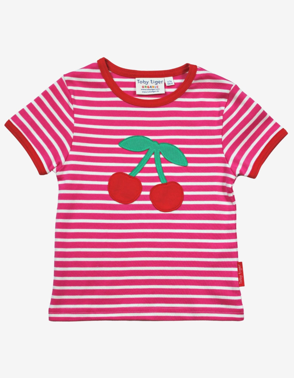 Organic Cherry Applique Short Sleeved T Shirt for Kids