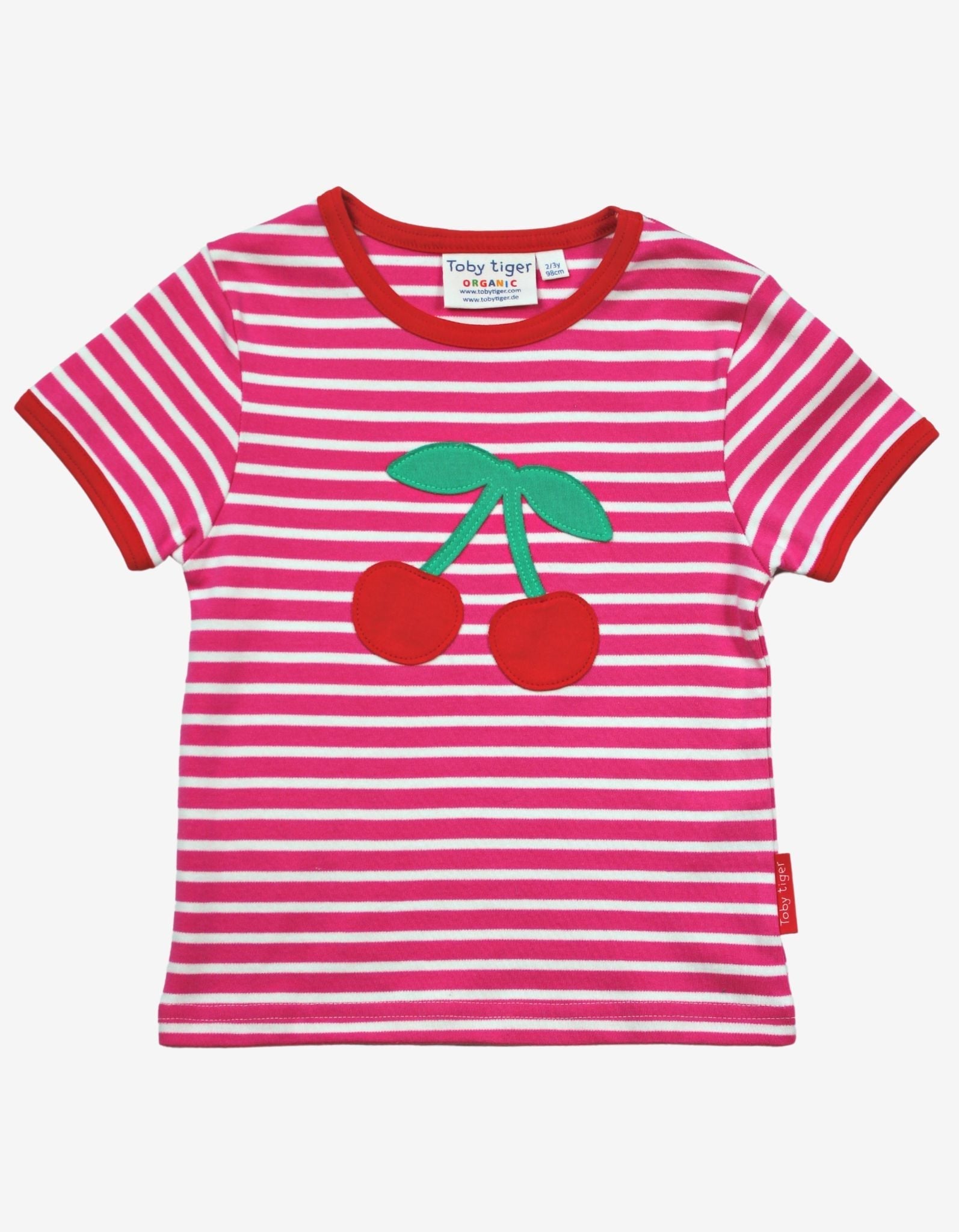 Organic Cherry Applique Short Sleeved T Shirt for Kids