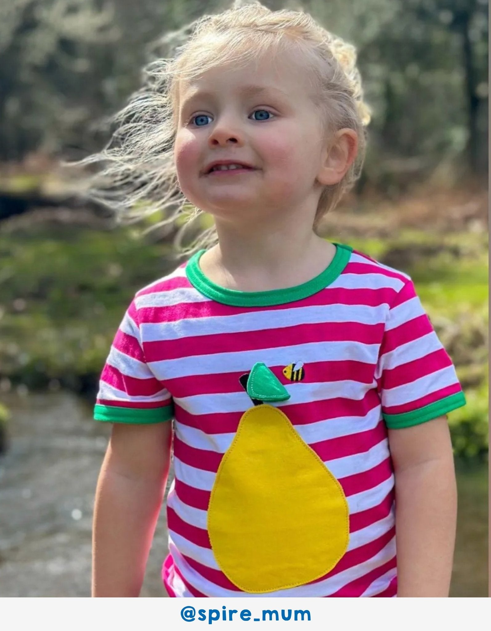 Organic Pear Applique Short Sleeved T-Shirt