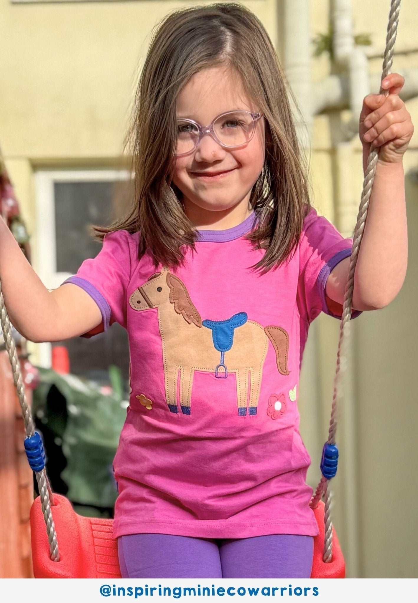 Organic Hillside Pony Applique Short Sleeved T Shirt for Children