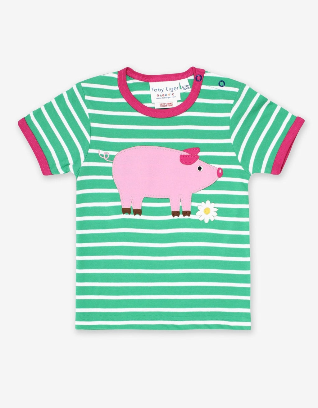 Organic Pig Applique Short Sleeved T Shirt