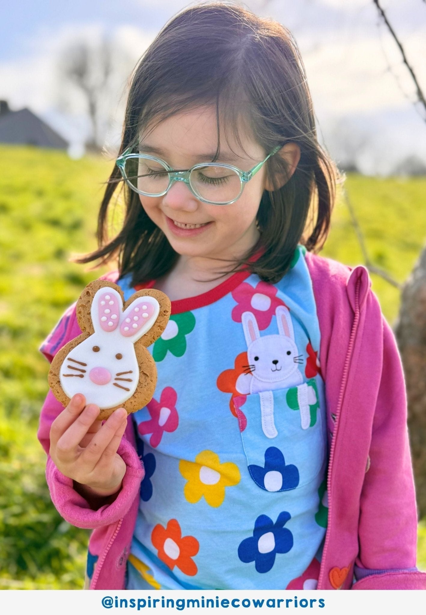 Organic Rainbow Bloom Bunny Pocket T-Shirt for Babies