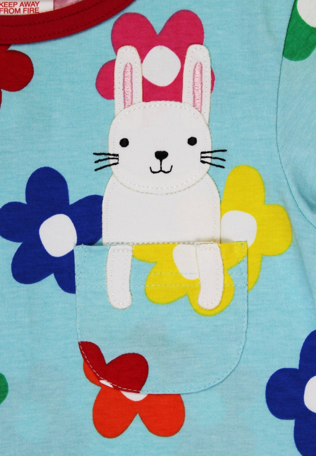 Organic Rainbow Bloom Bunny Pocket T-Shirt for Babies
