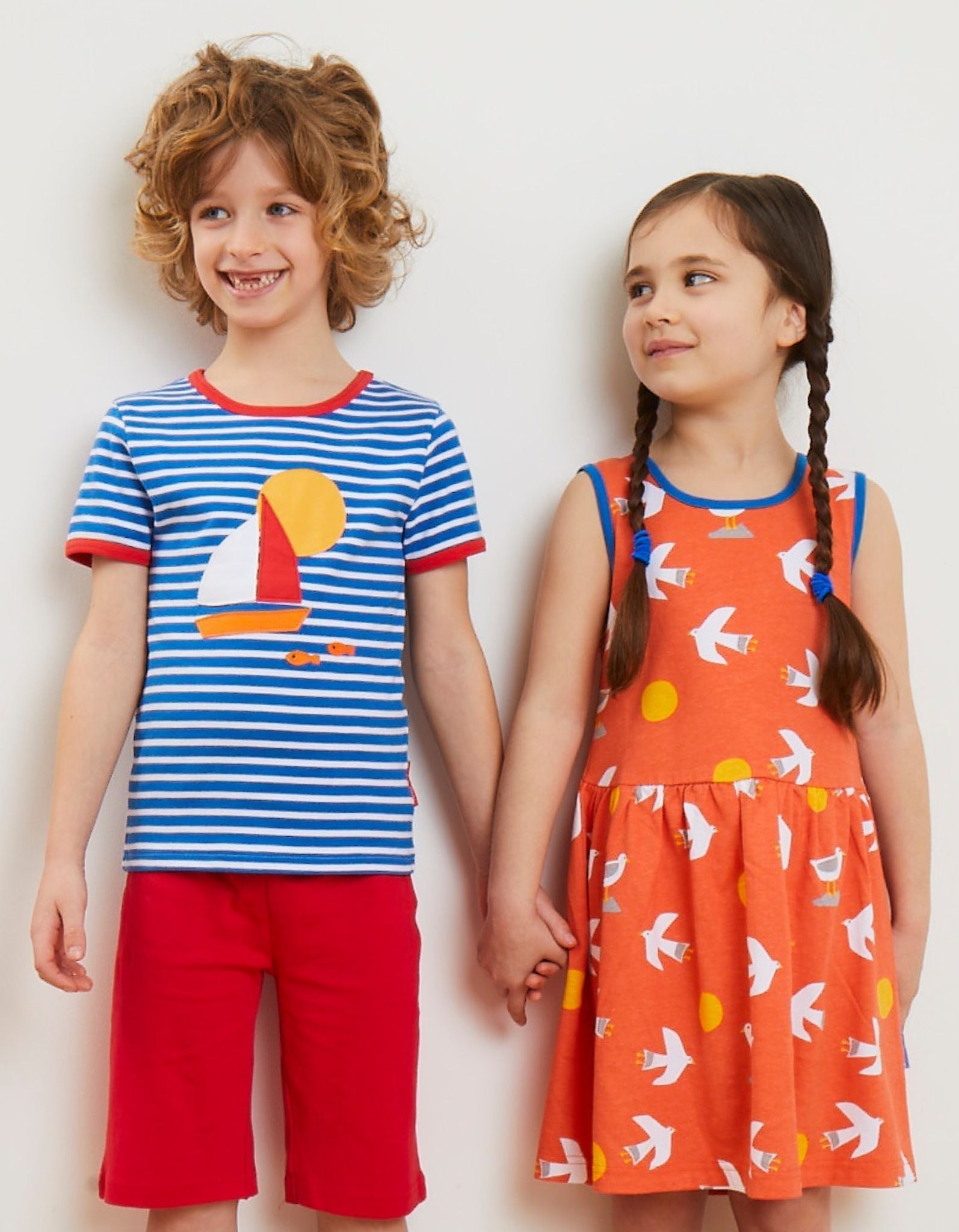 Organic Sailboat Applique Short Sleeved T Shirt