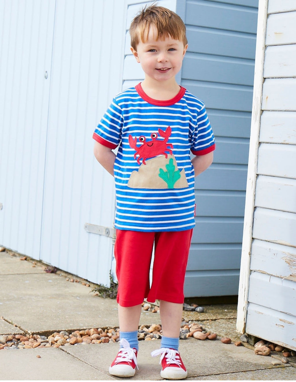 Organic Cotton Crab Applique Short Sleeve T-Shirt