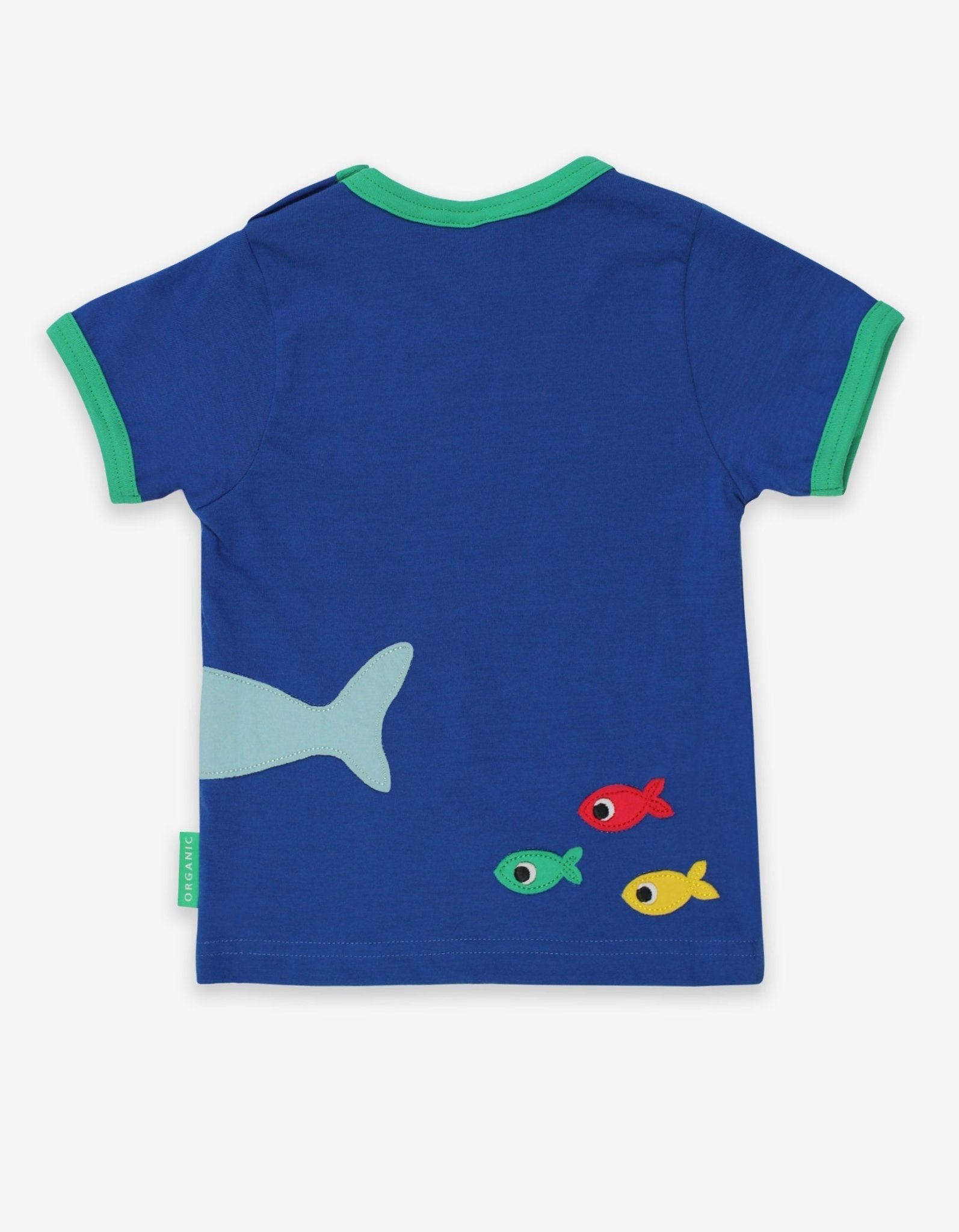 Organic Shark Applique Short Sleeved T Shirt for Kids