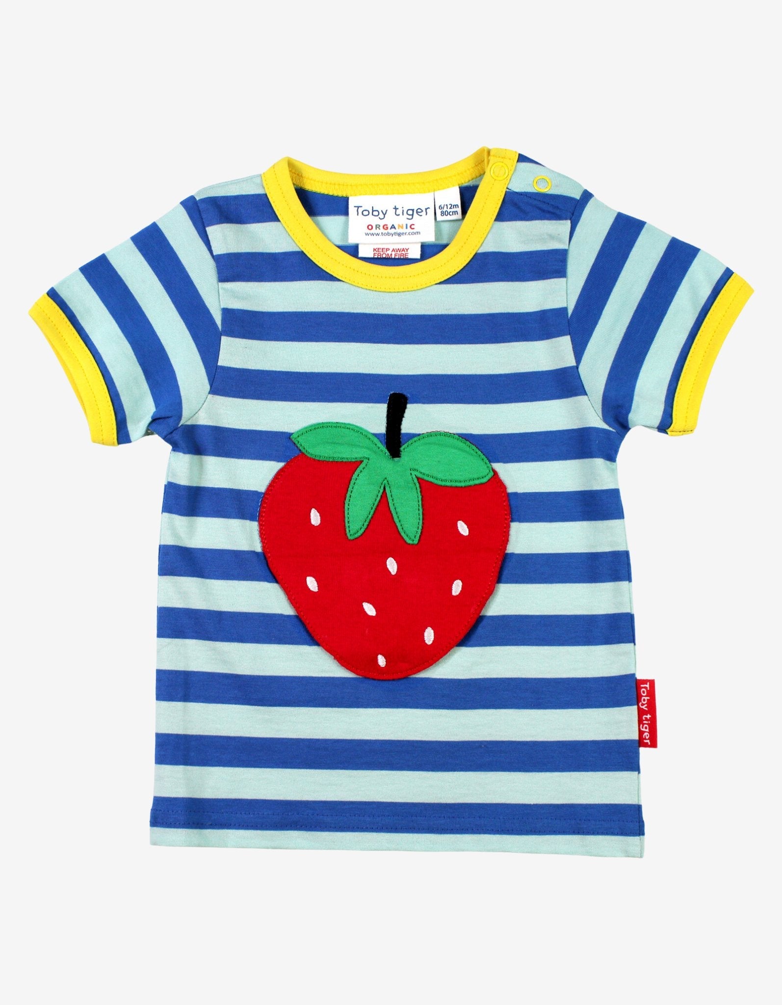 Organic Strawberry Applique Short Sleeved T-Shirt for Children
