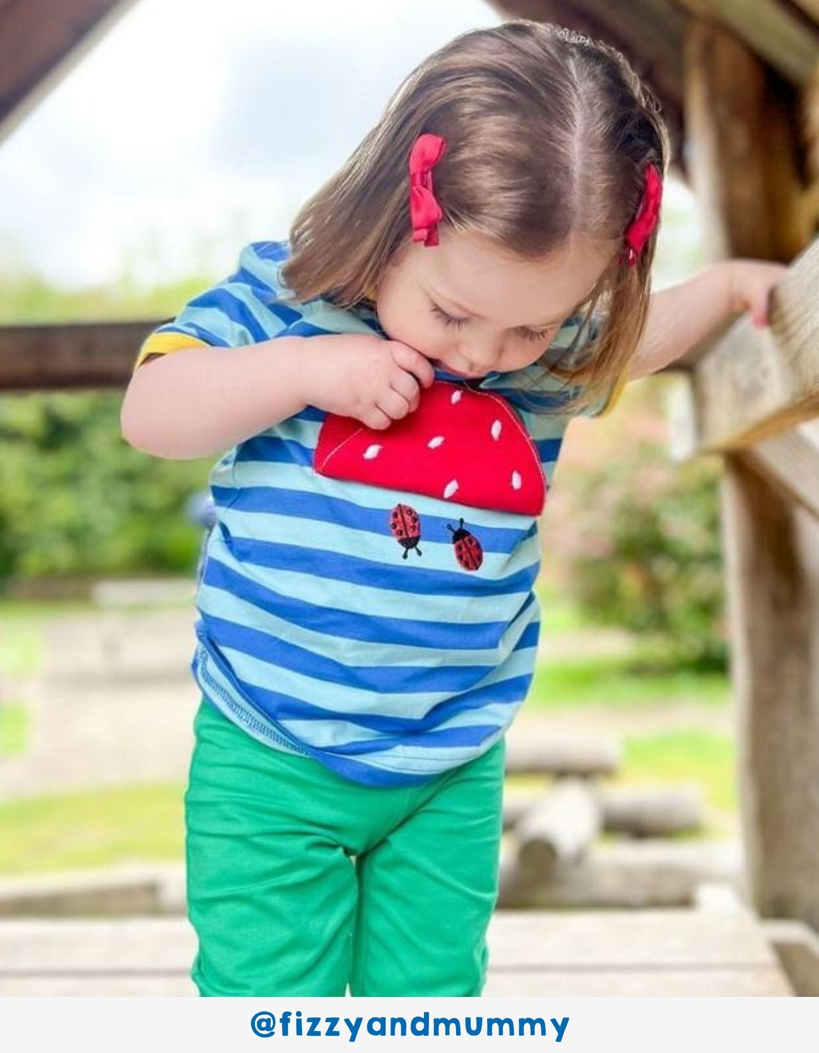 Organic Strawberry Applique Short Sleeved T-Shirt for Children