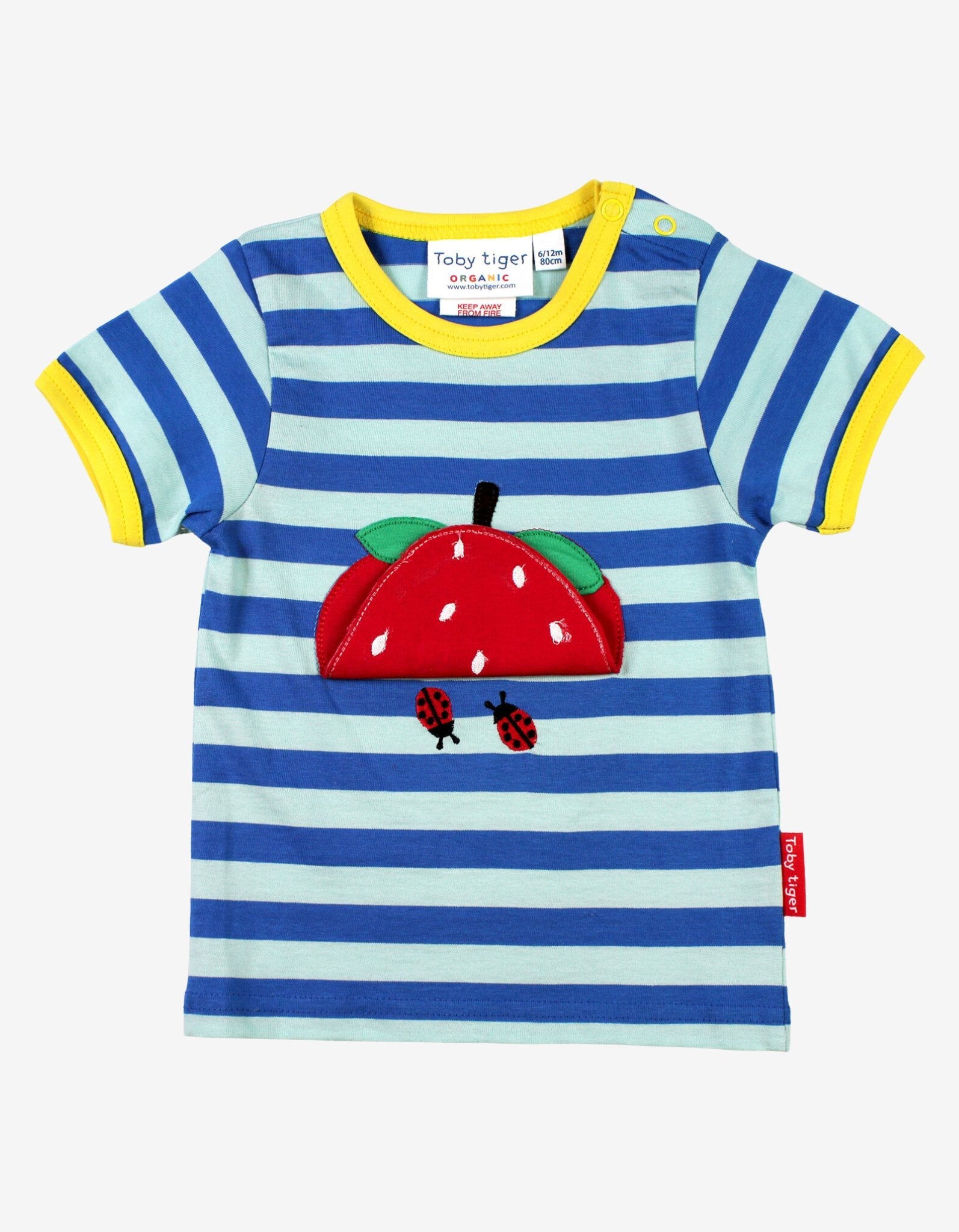 Organic Strawberry Applique Short Sleeved T-Shirt for Children