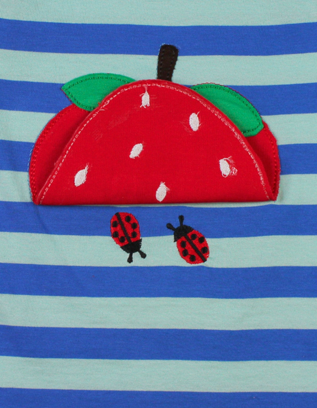 Organic Strawberry Applique Short Sleeved T-Shirt for Children
