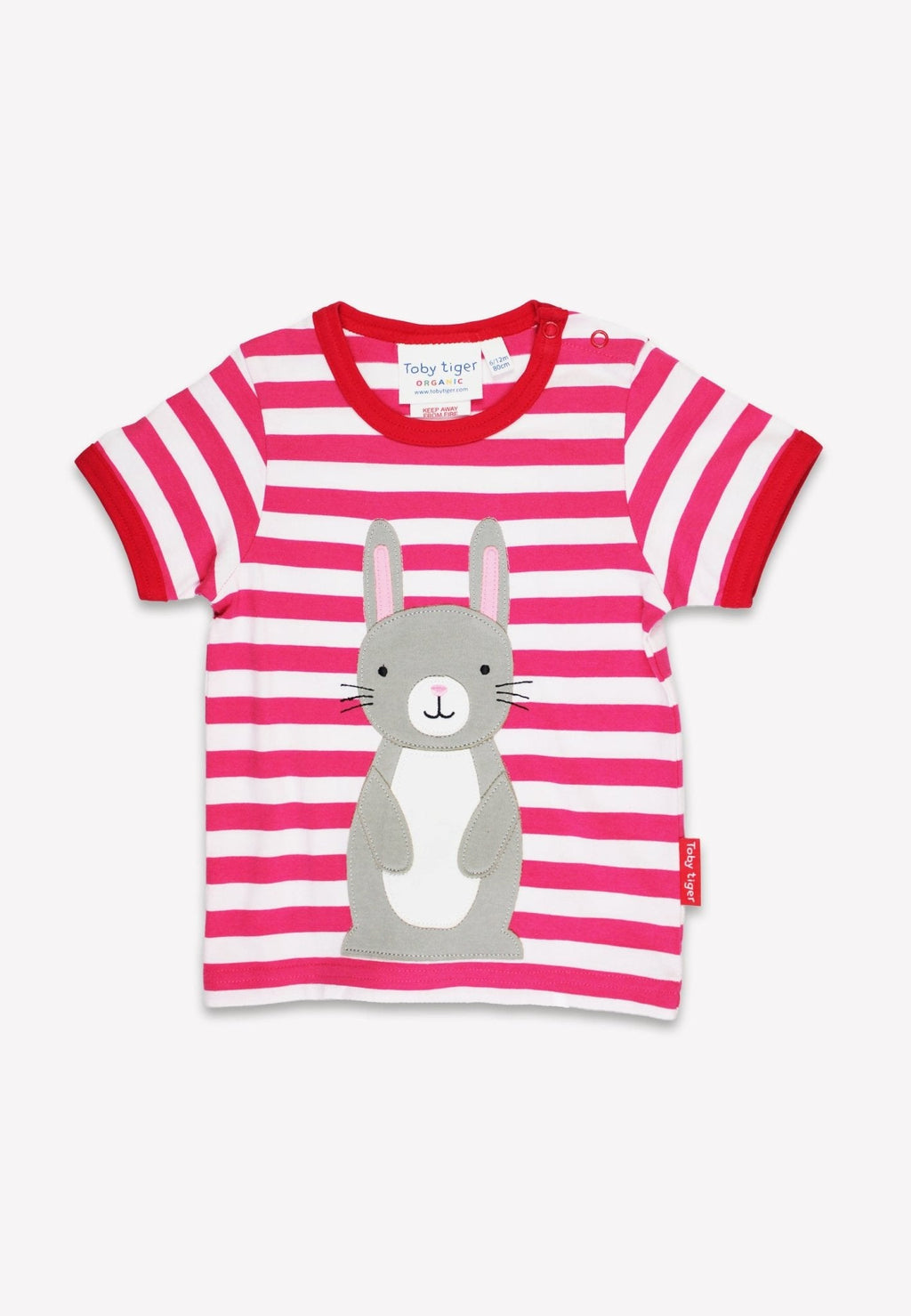 Organic Bunny Applique Short Sleeved T Shirt for Kids