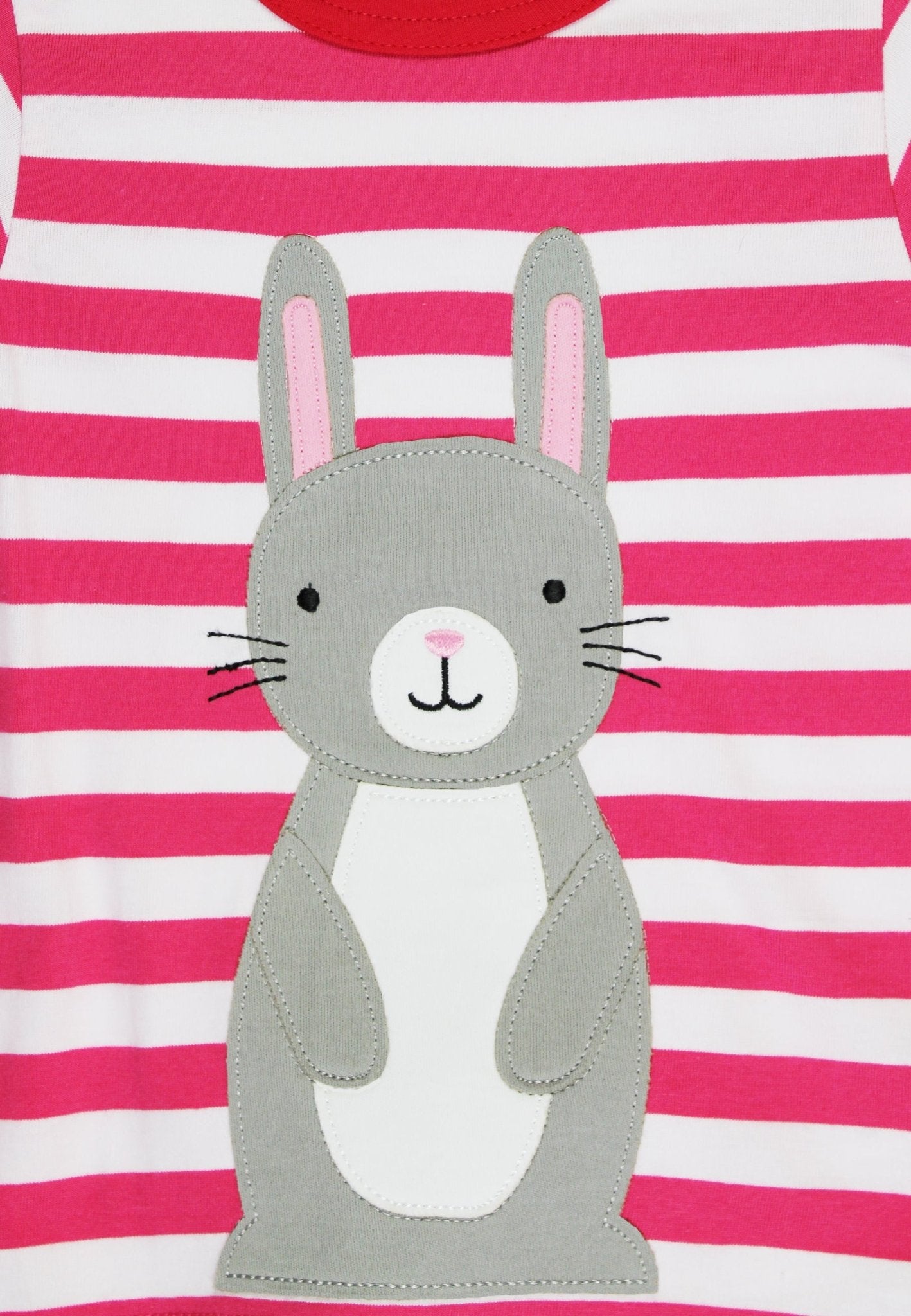 Organic Bunny Applique Short Sleeved T Shirt for Kids