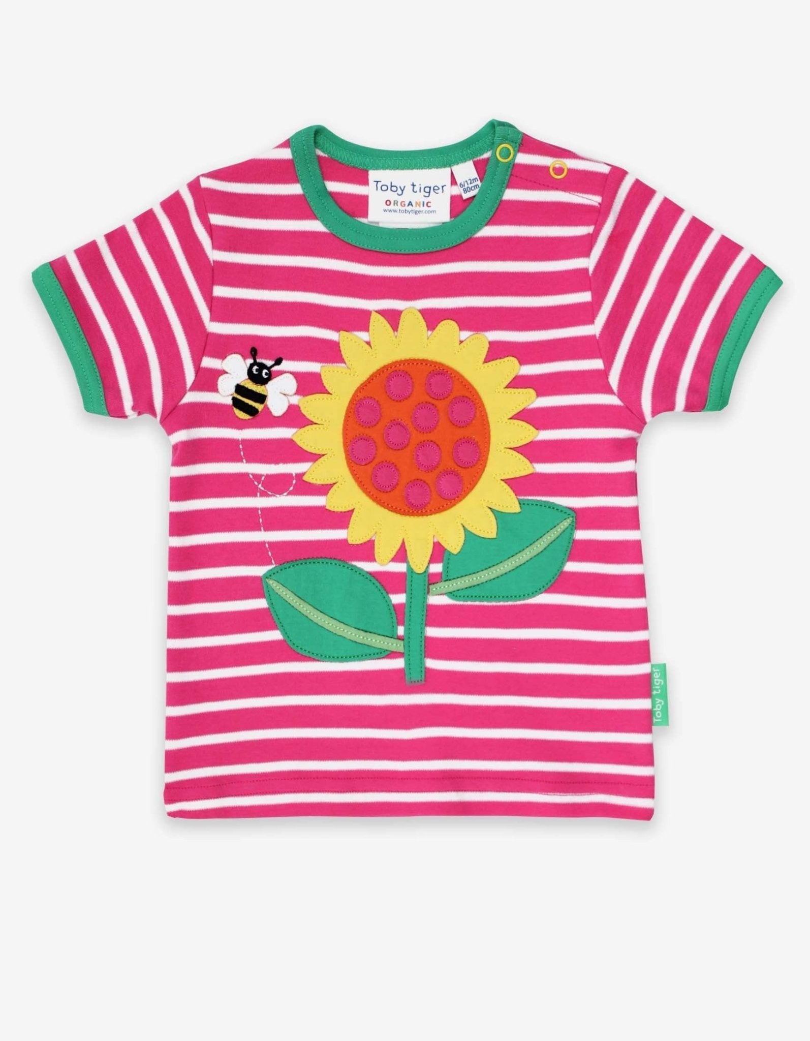 Organic Sunflower Applique Short Sleeved T Shirt