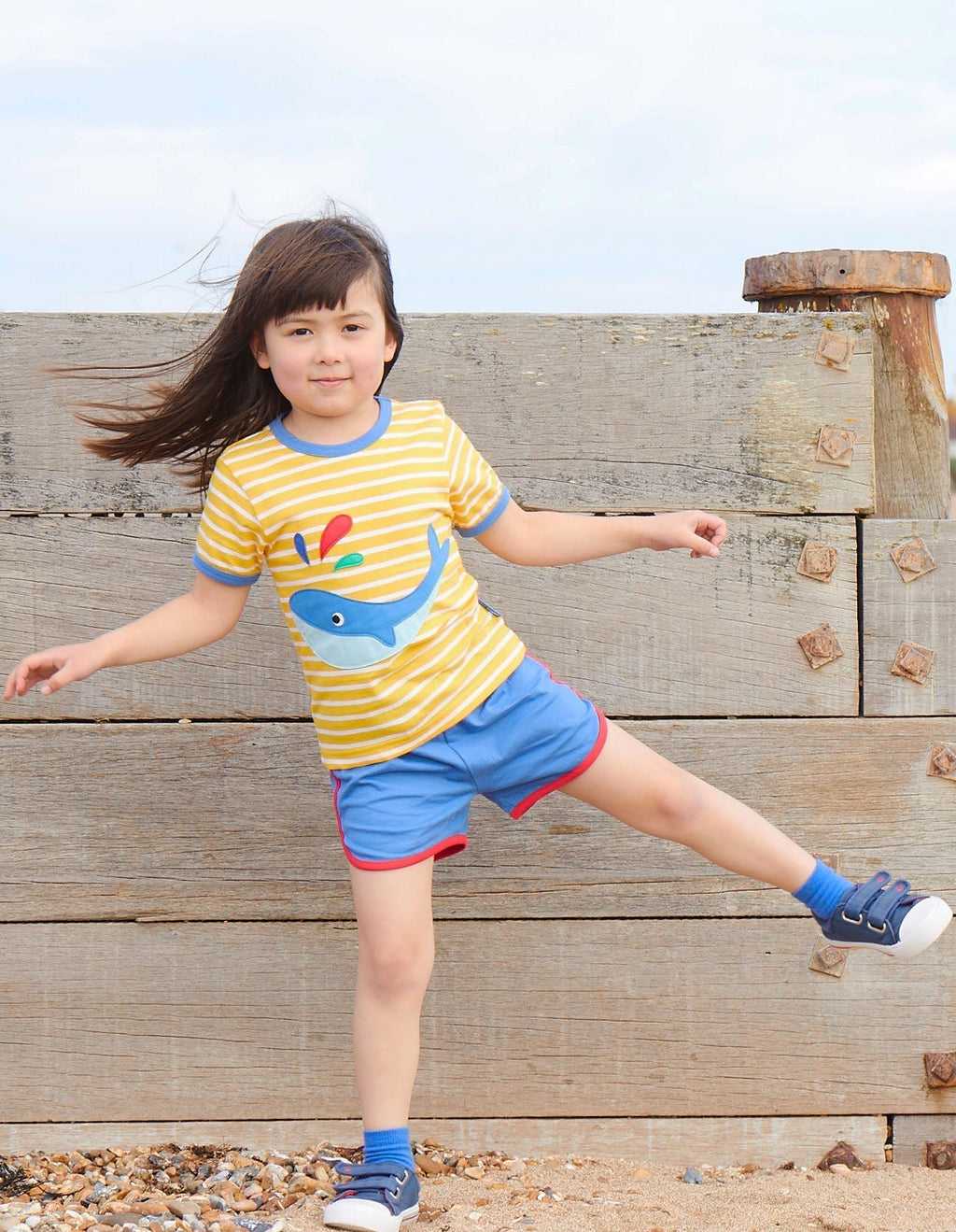 Organic Whale Applique Short Sleeved T-Shirt