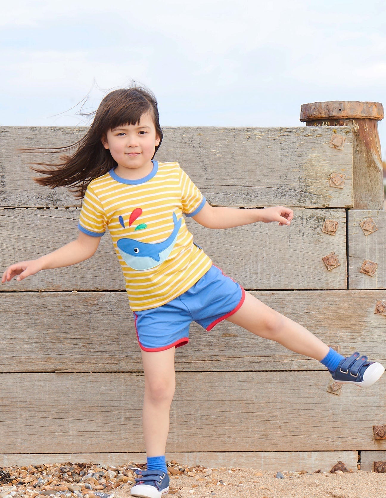 Organic Whale Applique Short Sleeved T-Shirt