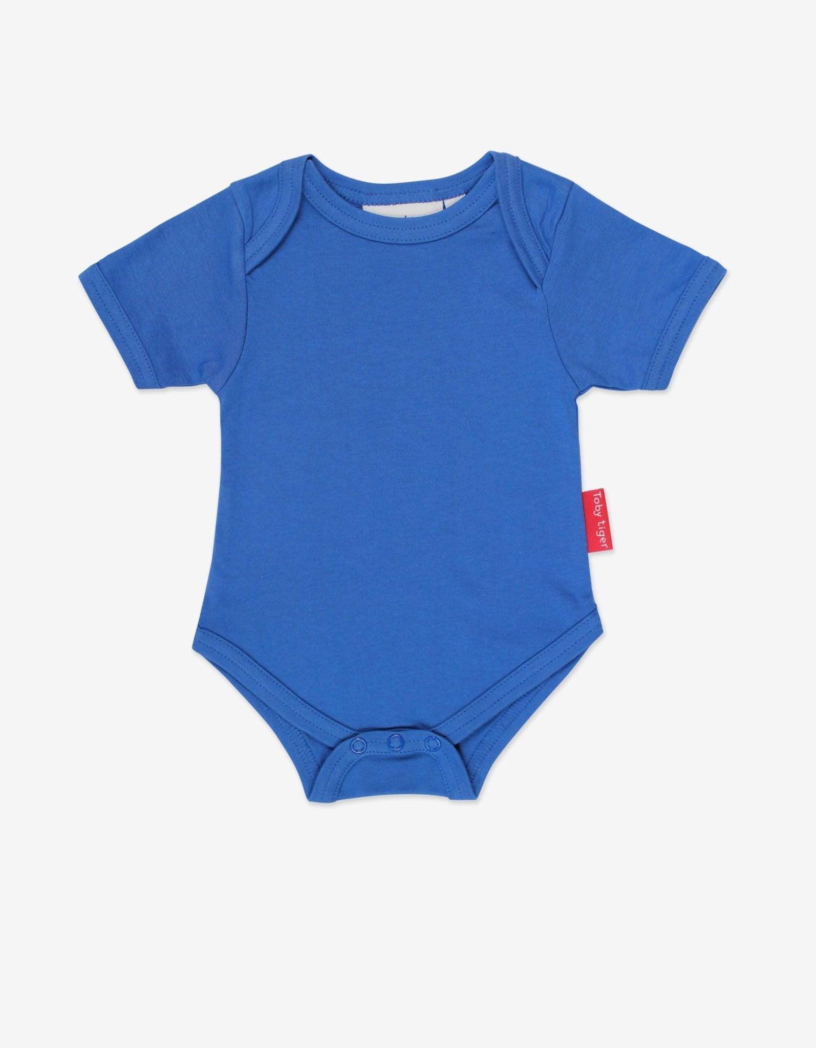 Organic Blue Short Sleeved Baby Bodysuit