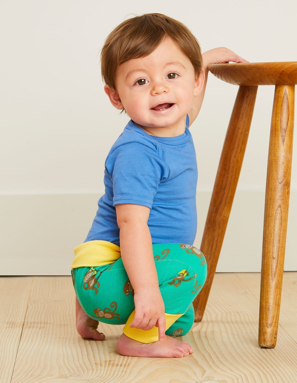 Organic Blue Short Sleeved Baby Bodysuit