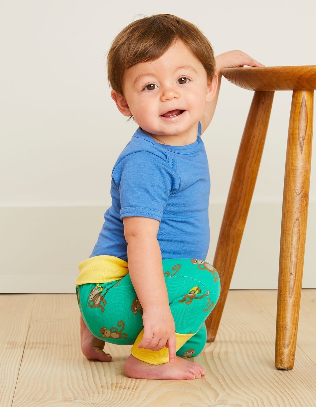 Organic Blue Short Sleeved Baby Bodysuit