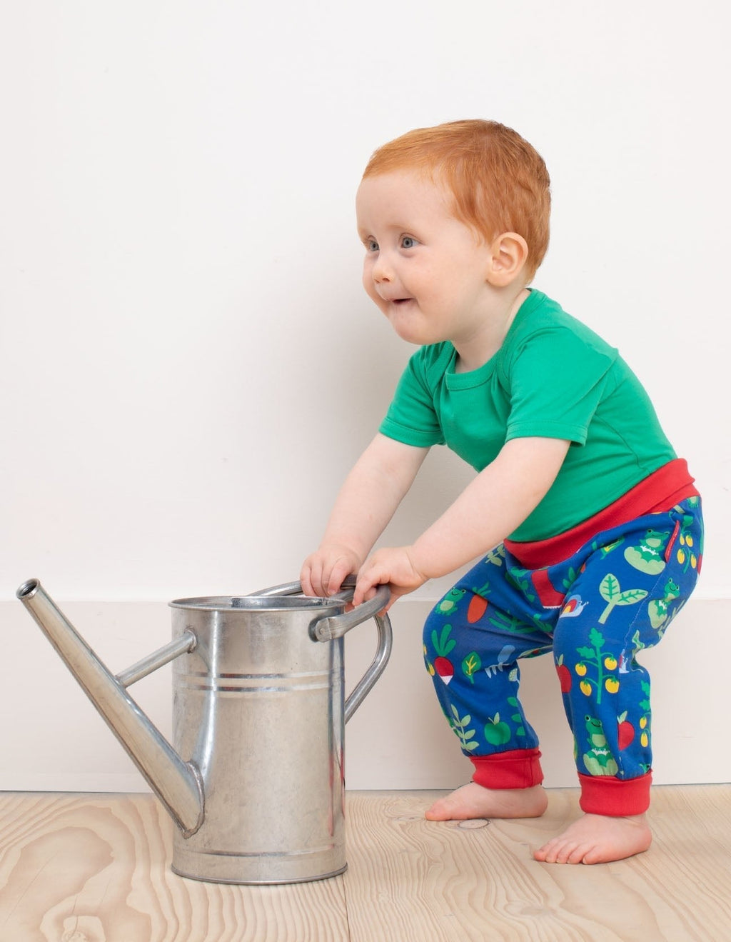 Organic Green Short Sleeved Baby Bodysuit