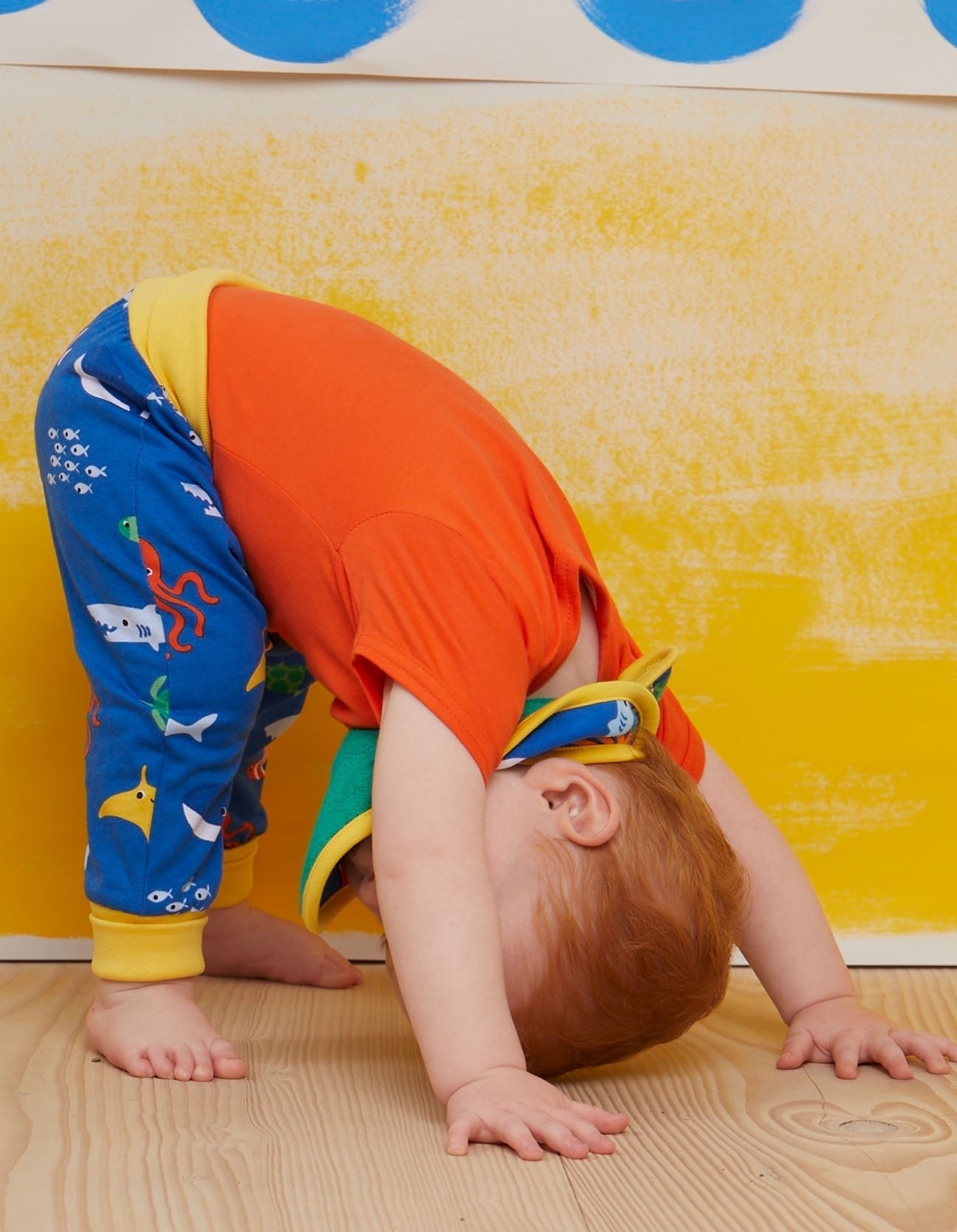 Organic Orange Short Sleeved Baby Bodysuit