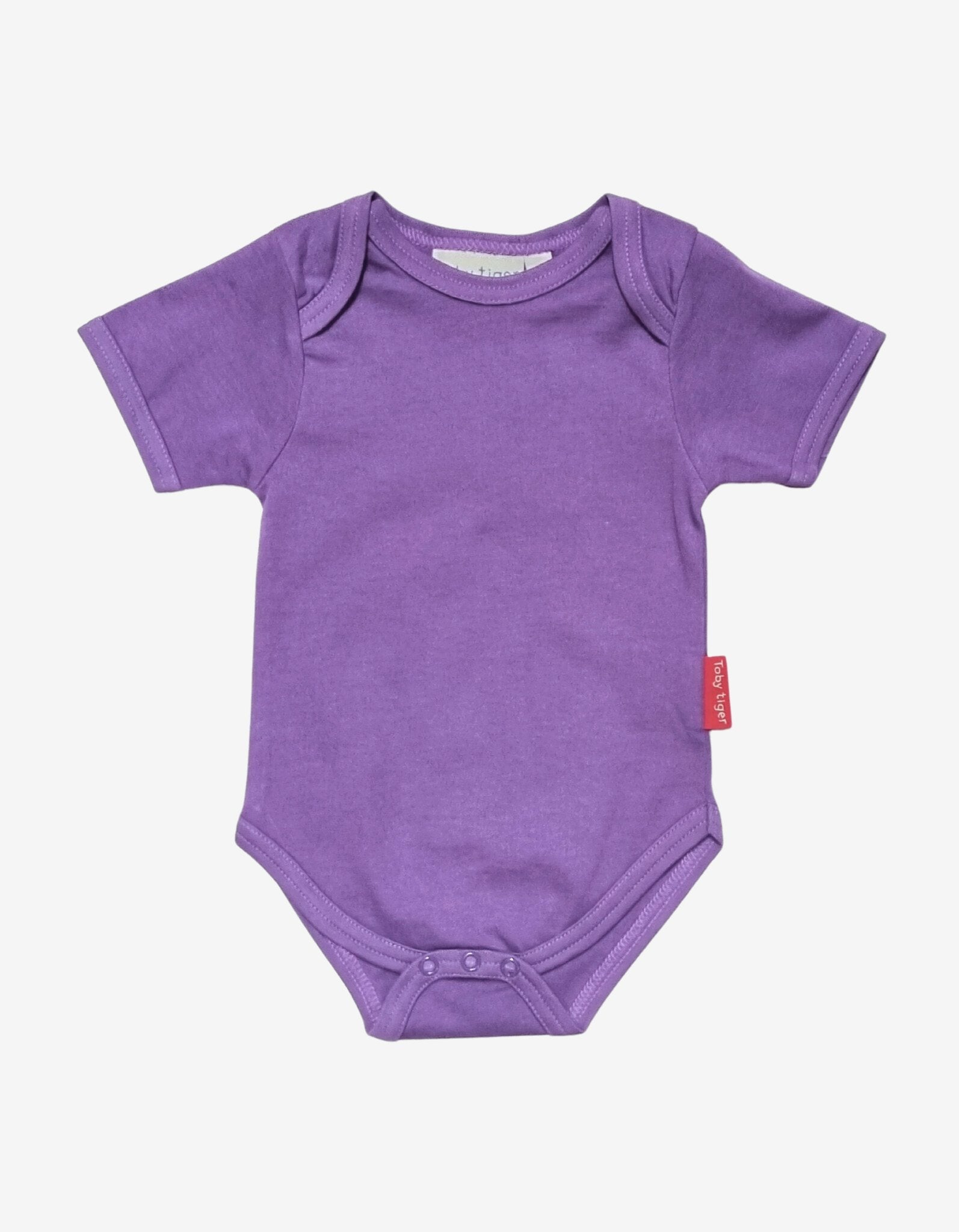 Organic Purple Short Sleeved Baby Bodysuit
