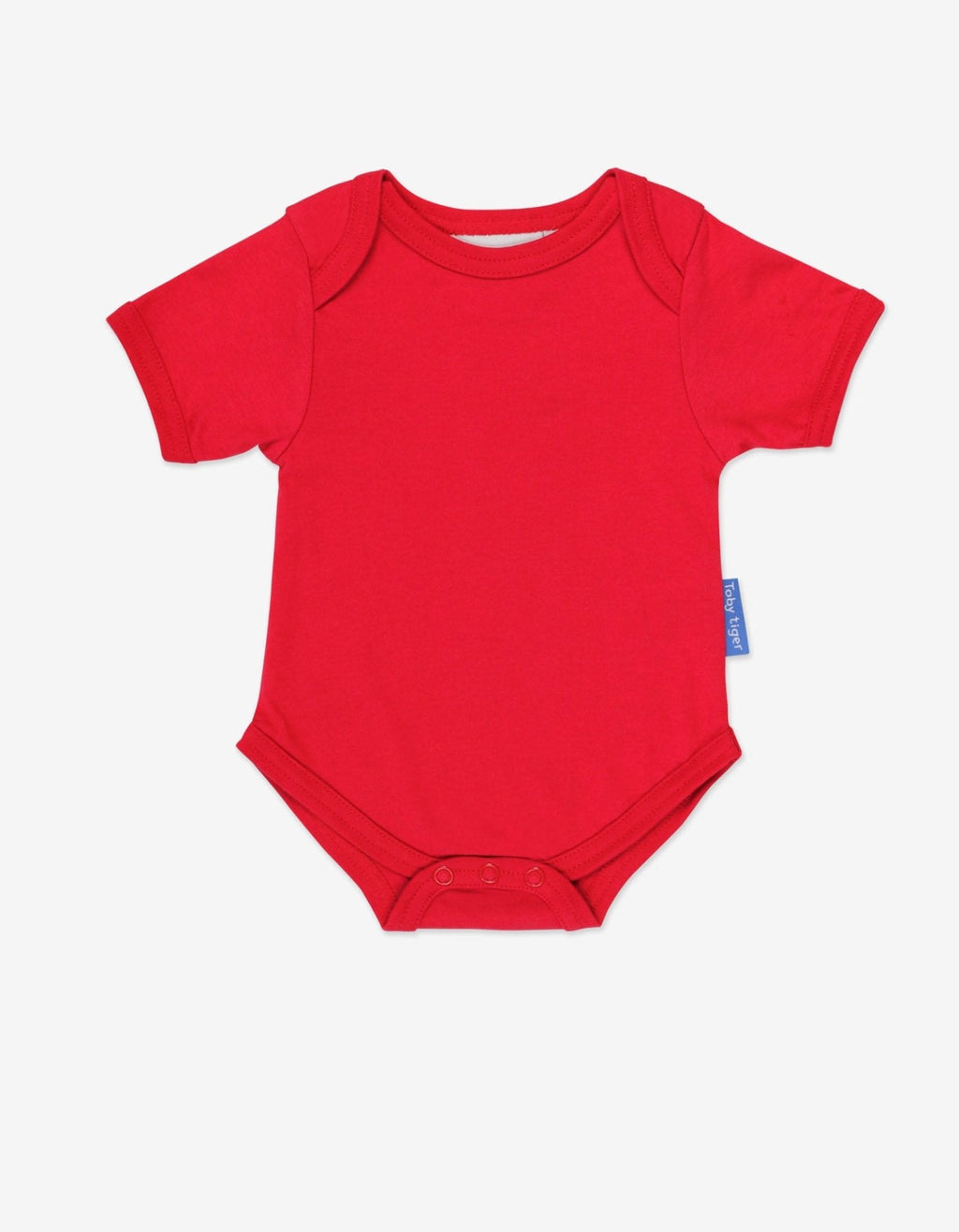 Organic Red Short Sleeved Baby Bodysuit