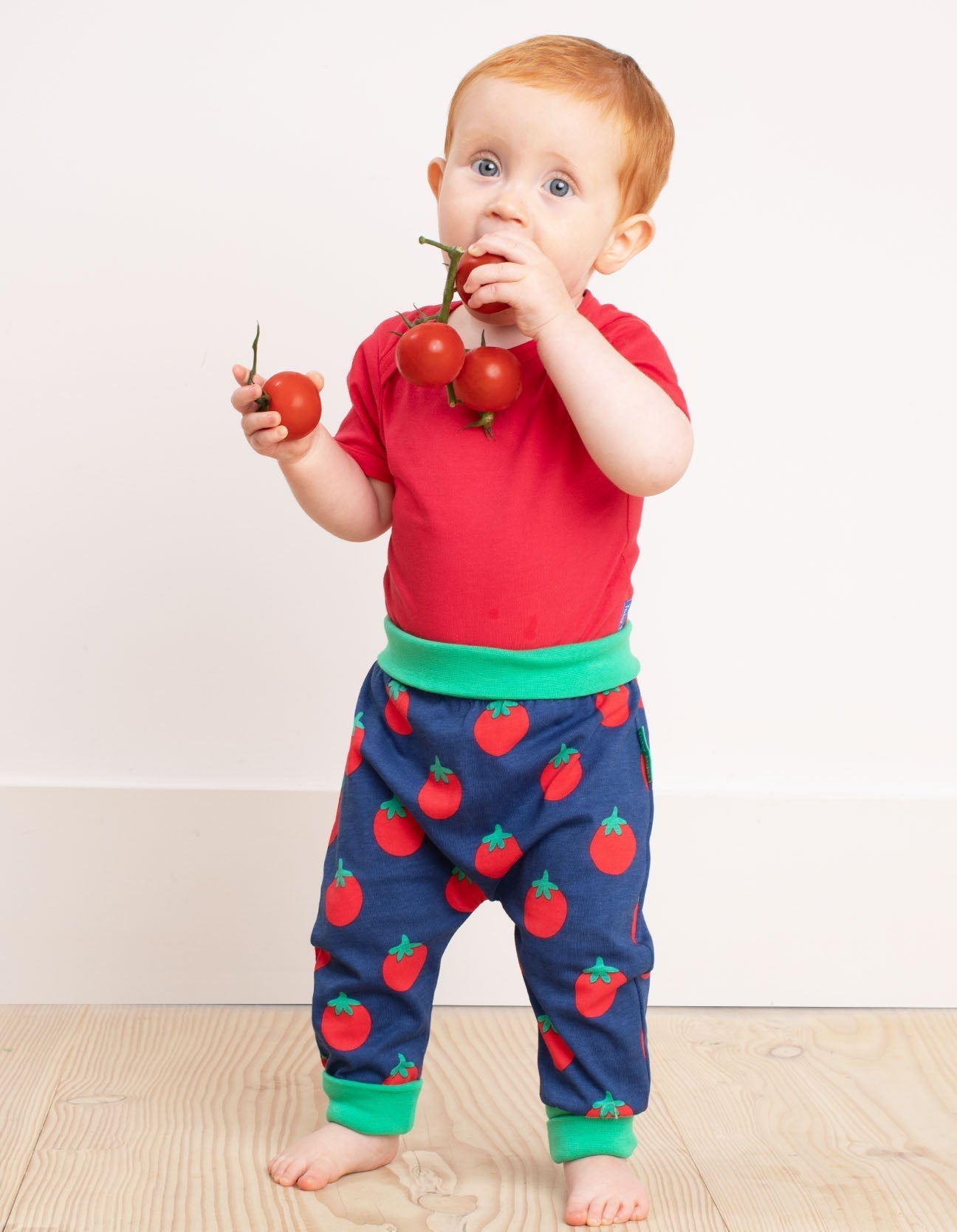 Organic Red Short Sleeved Baby Bodysuit
