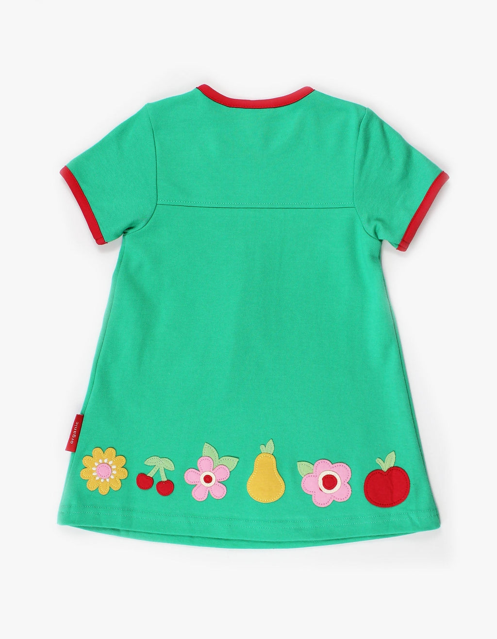 Organic Fruit Flower Applique T Shirt Dress for Children