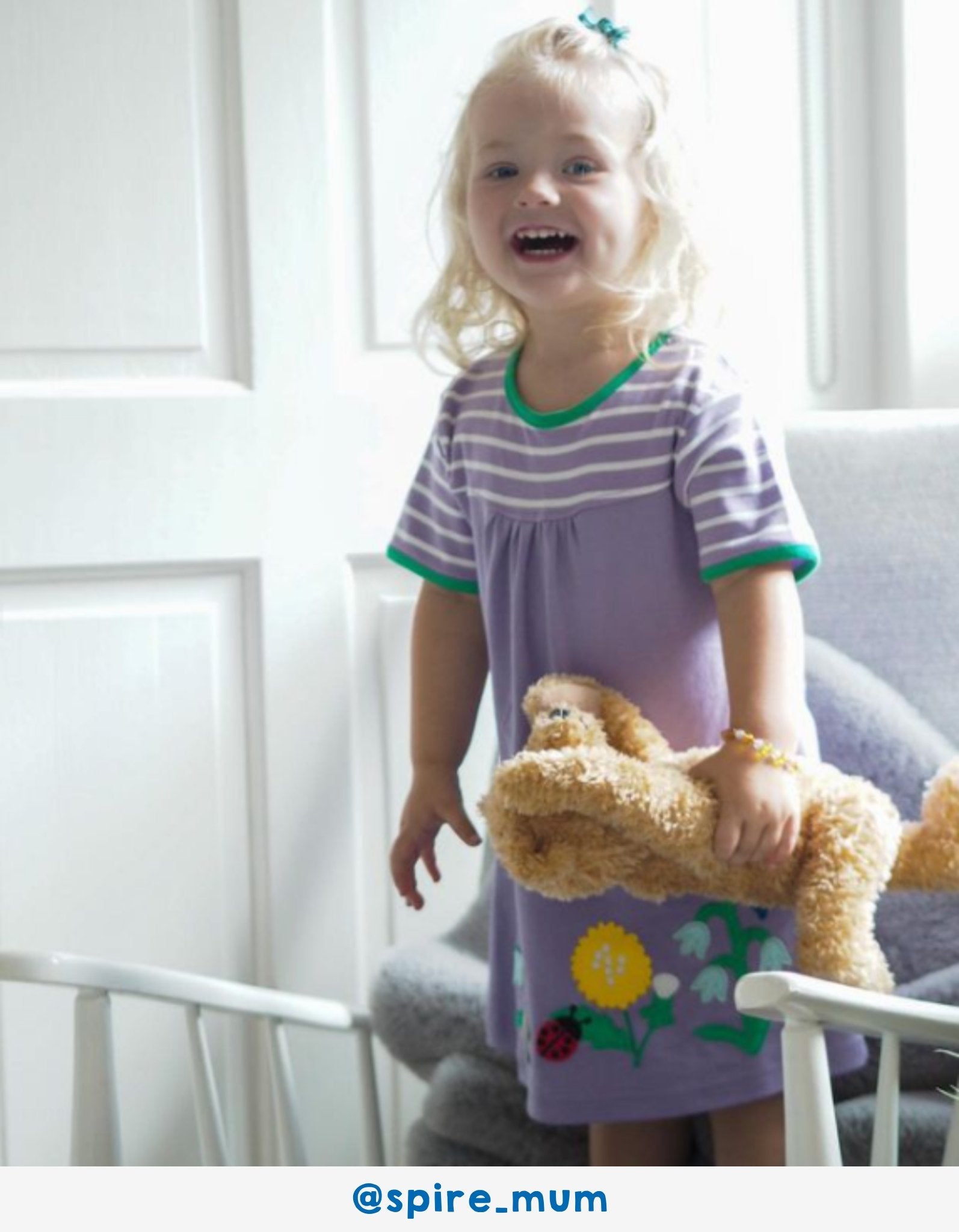 Organic Spring Applique Dress for Kids