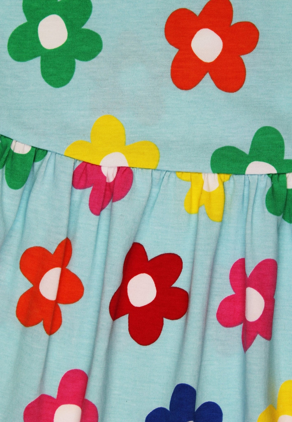 Organic Rainbow Bloom Print Summer Dress for Kids